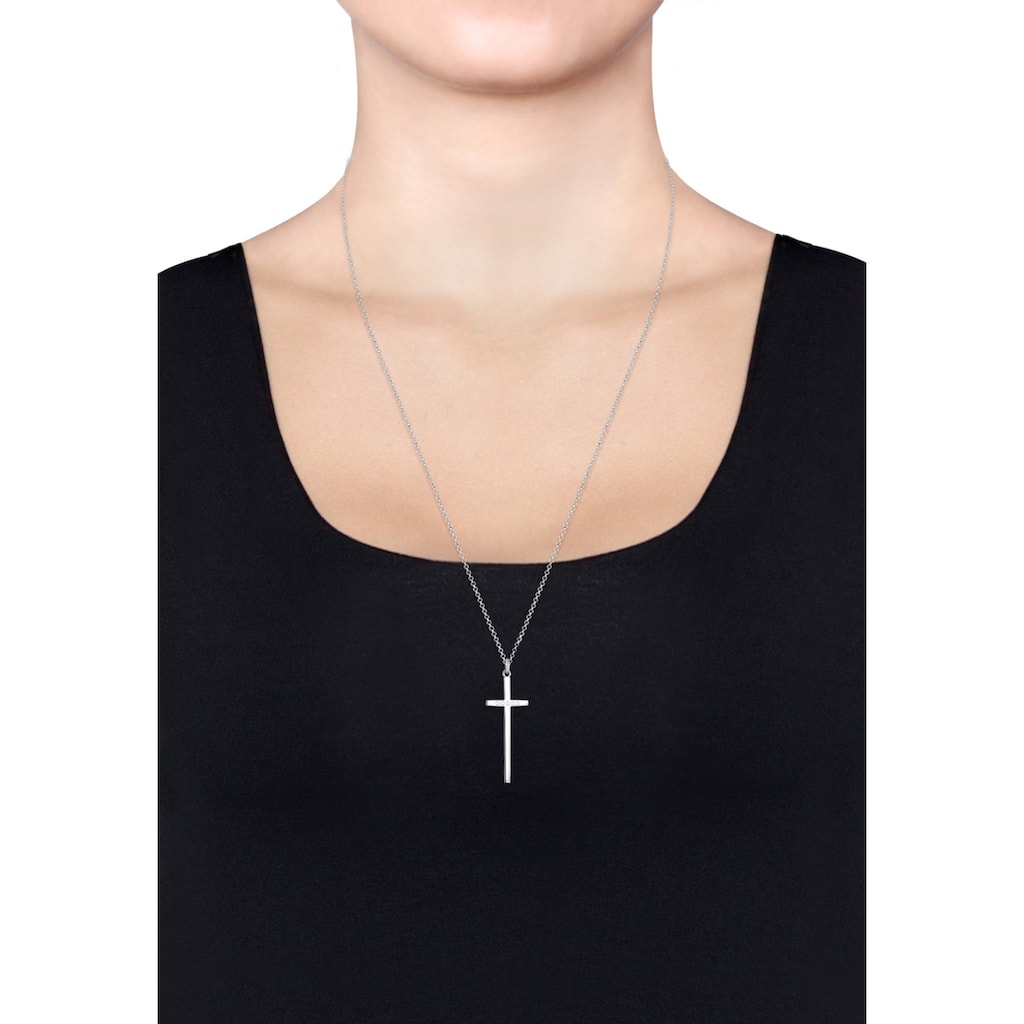 Elli Premium Collierkettchen »Kreuz Glaube Religion Topas 925 Sterling Silber«