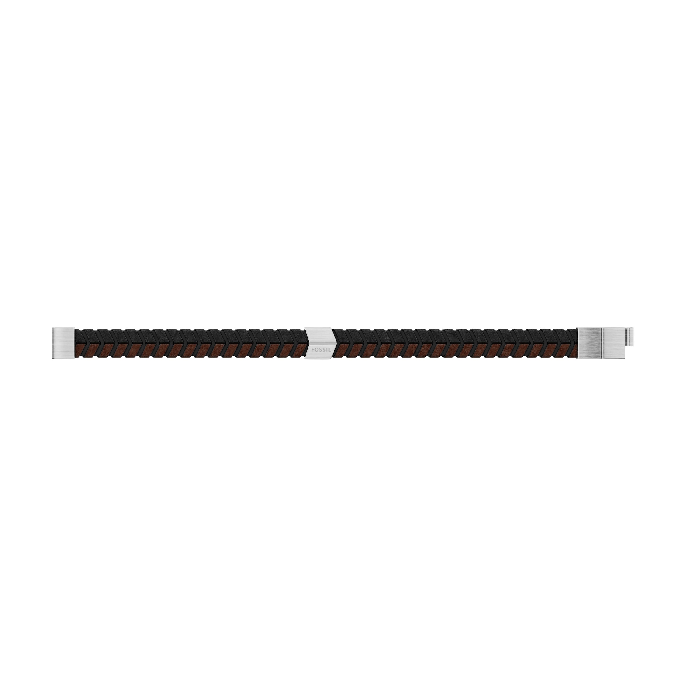 Fossil Armband »Schmuck Geschenk Edelstahl Leder Armschmuck Armkette Jewelry«