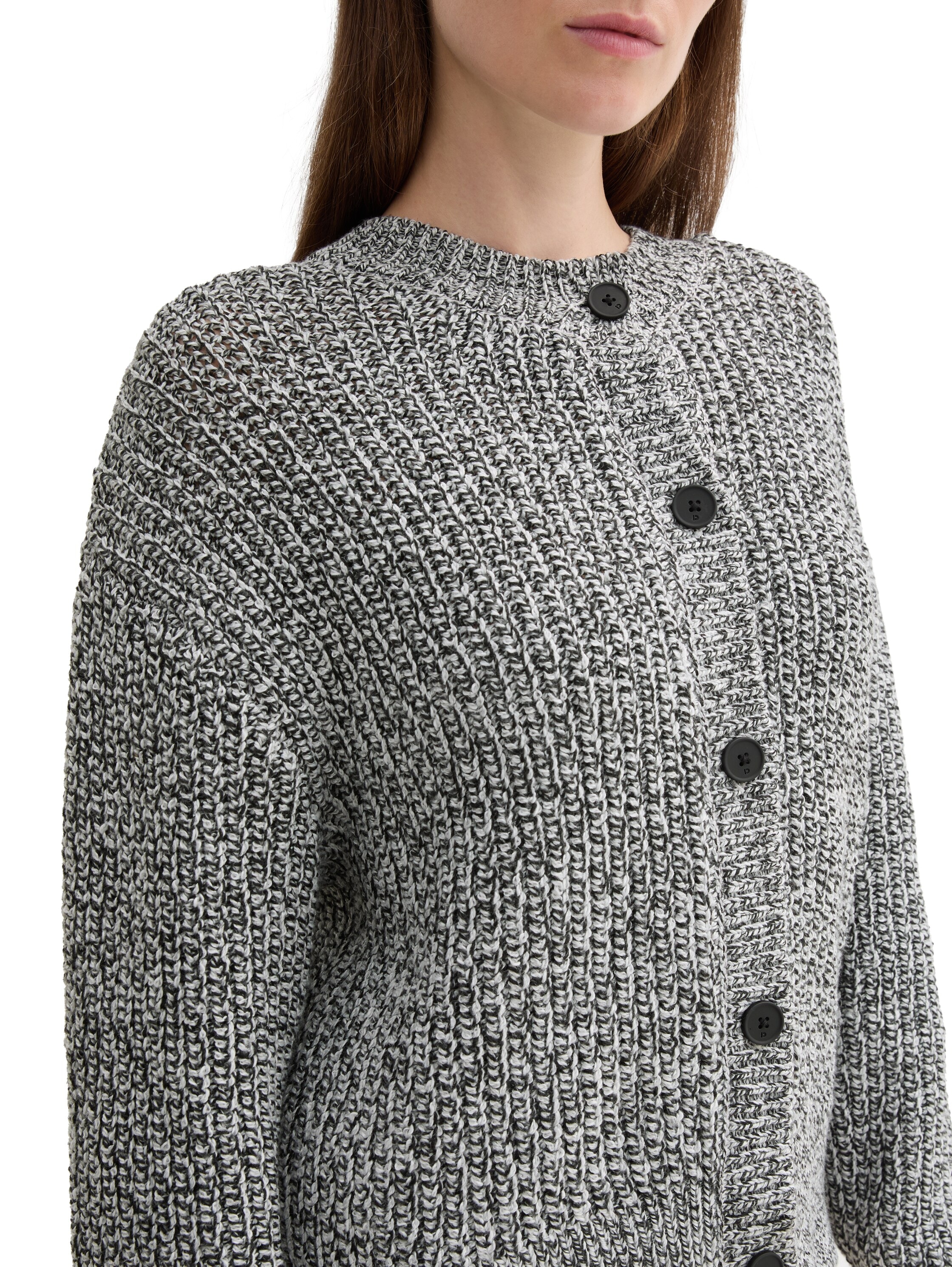 TOM TAILOR Denim Strickjacke, meliert, mit Knopfleiste