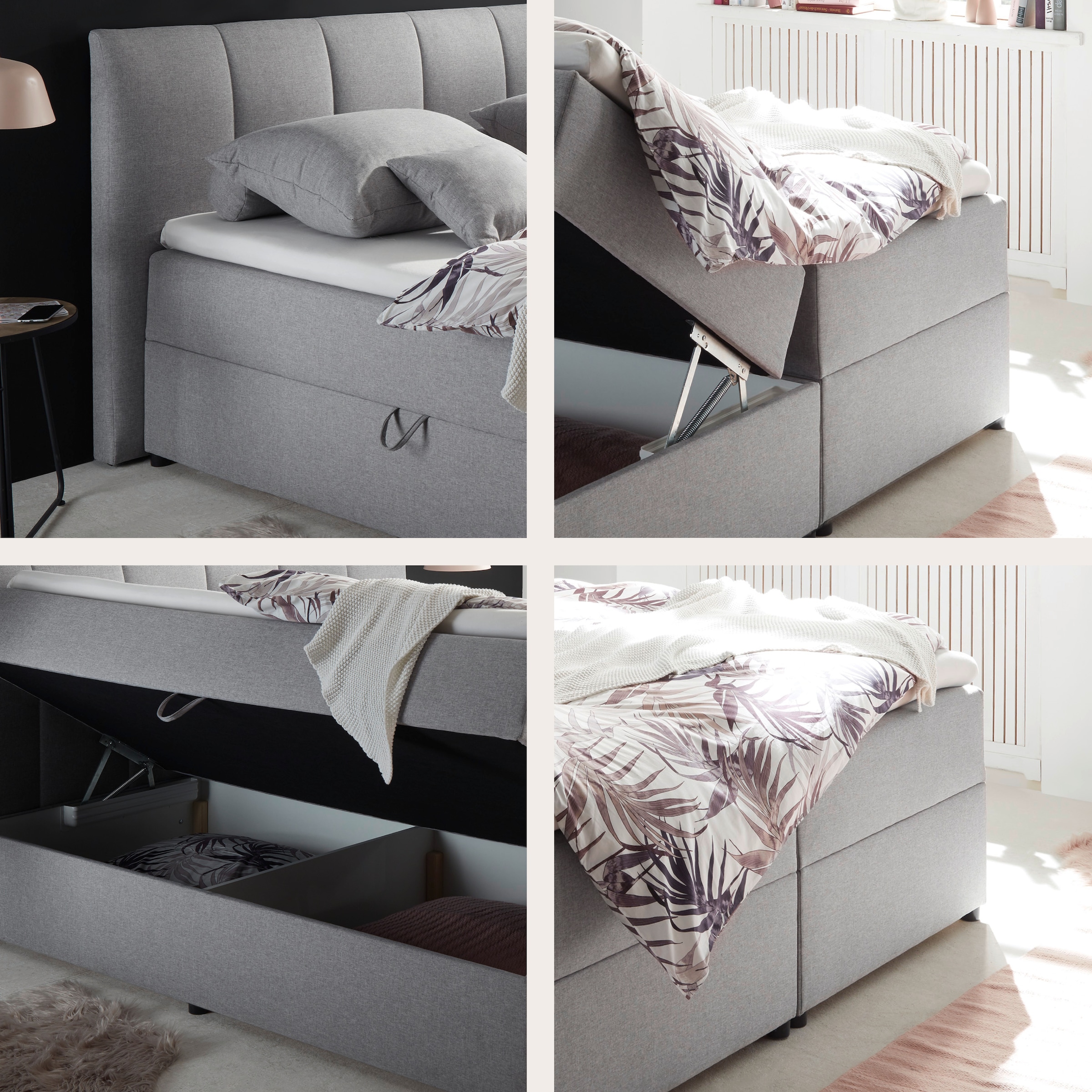 ED EXCITING DESIGN Boxbett »"Granada"  inkl. Bettkasten und Topper« erhältlich in den Größen 120x200cm, 160x200cm & 180x200cm