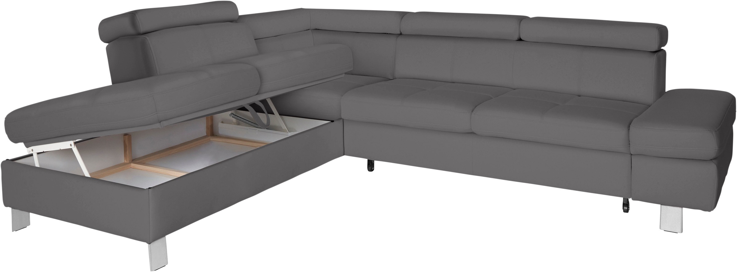 exxpo - sofa fashion Ecksofa »Fiji, L-Form«, mit Kopf- bzw. Rückenverstellung, wahlweise mit Bettfunktion