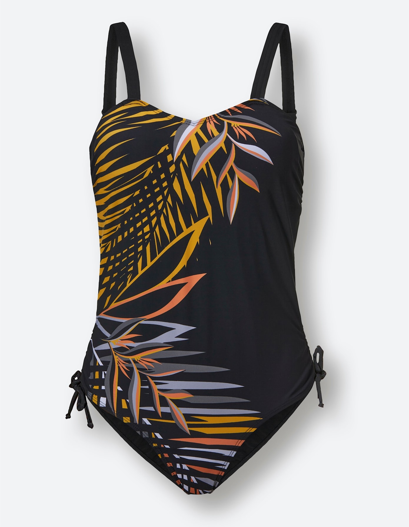 Badeanzug FEEL GOOD, Damen, Gr. 46, Cup C, orange (schwarz, mandarine), Elasthan, Polyamid, Badeanzüge Badeanzug 3