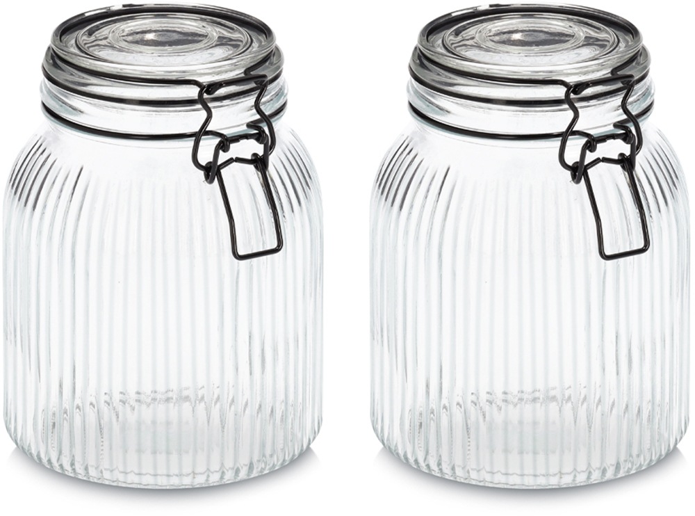 Zeller Present Vorratsglas "mit Bügelverschluss, 2-tlg." Set, 2 Stk. tlg. l günstig online kaufen