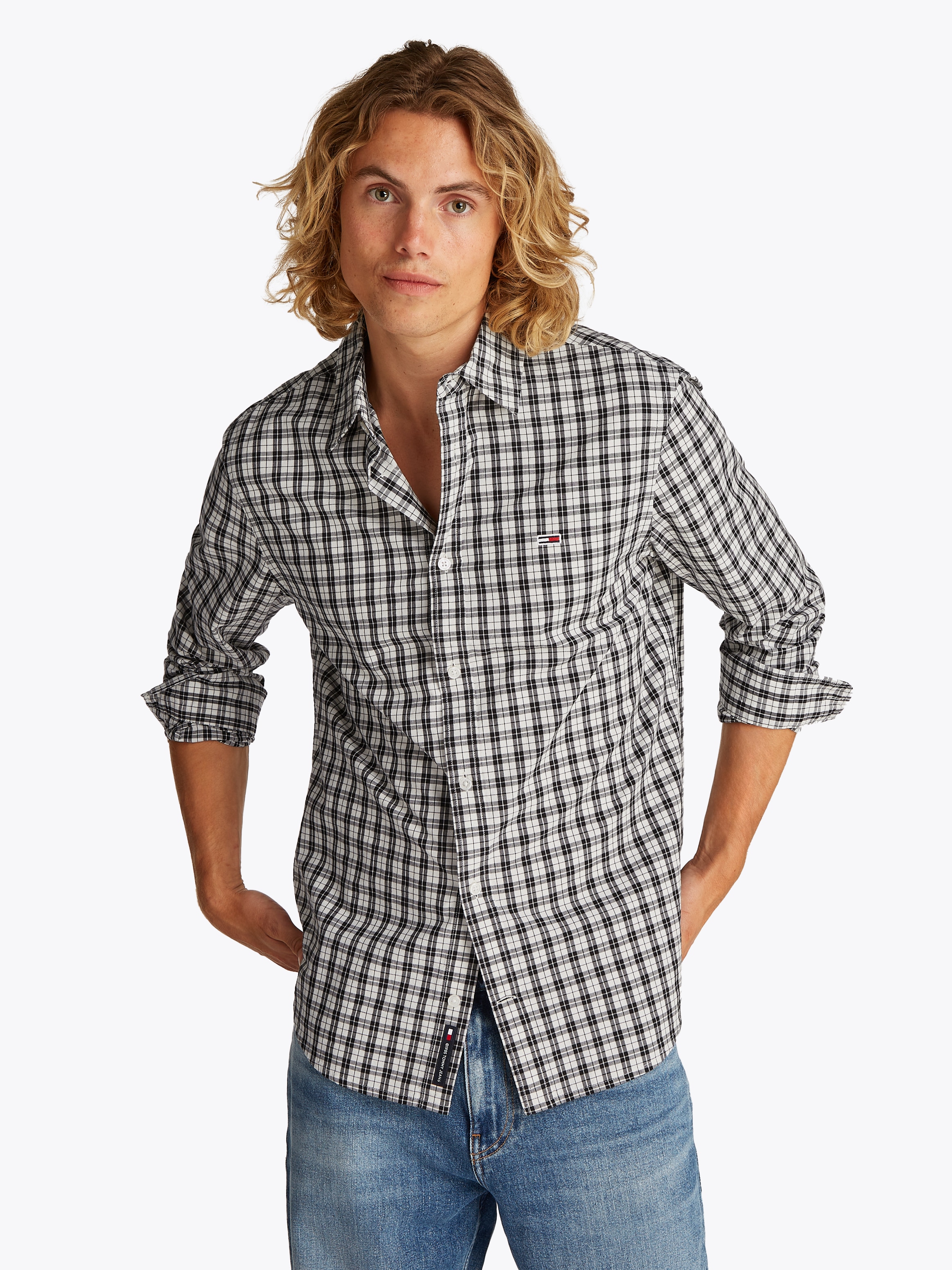 Langarmhemd »TJM REG POPLIN CHECK LS SHIRT«