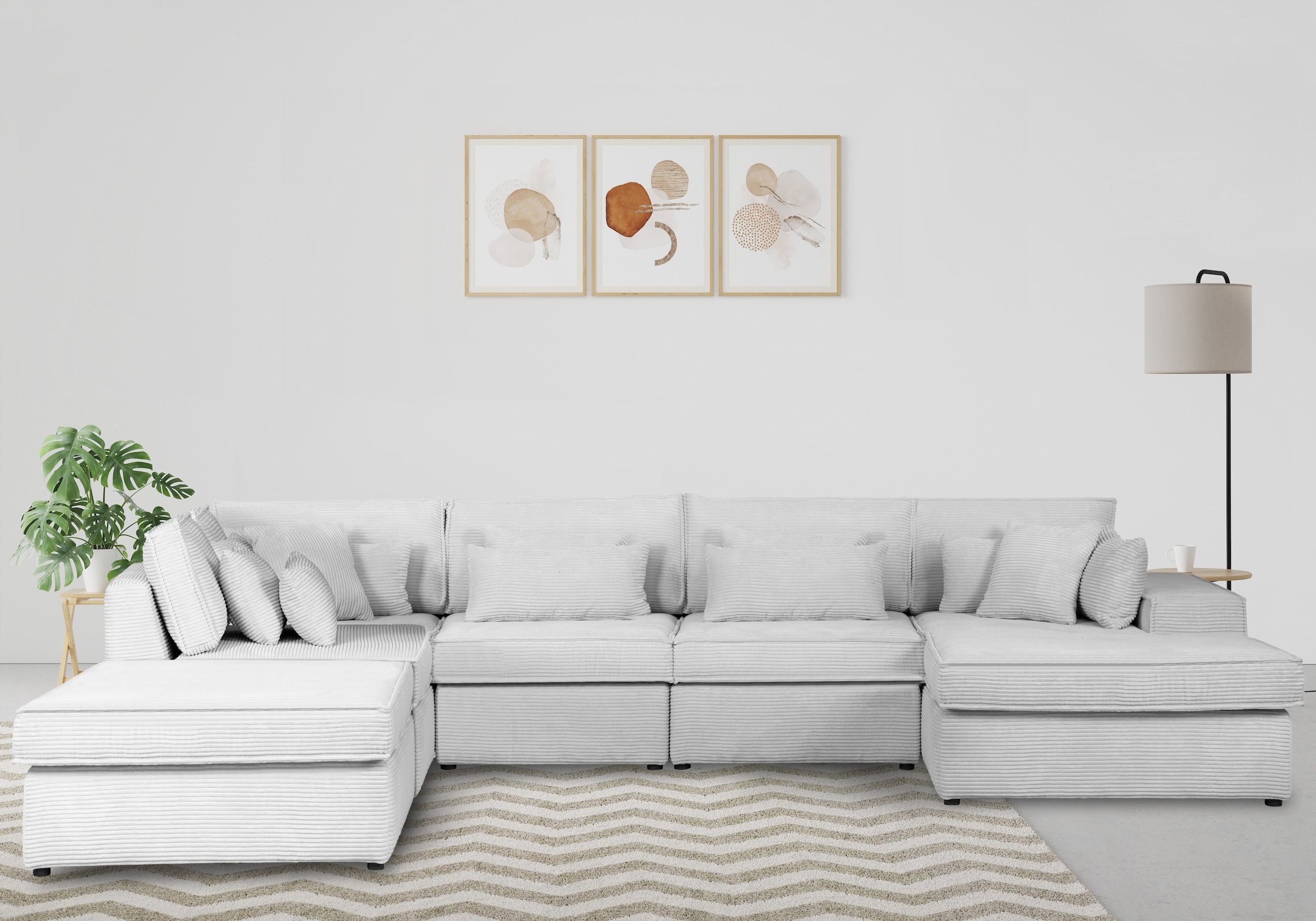 OTTO home Wohnlandschaft "Florid U-Form" 6 Teile, bestehend aus Modulen, vi günstig online kaufen