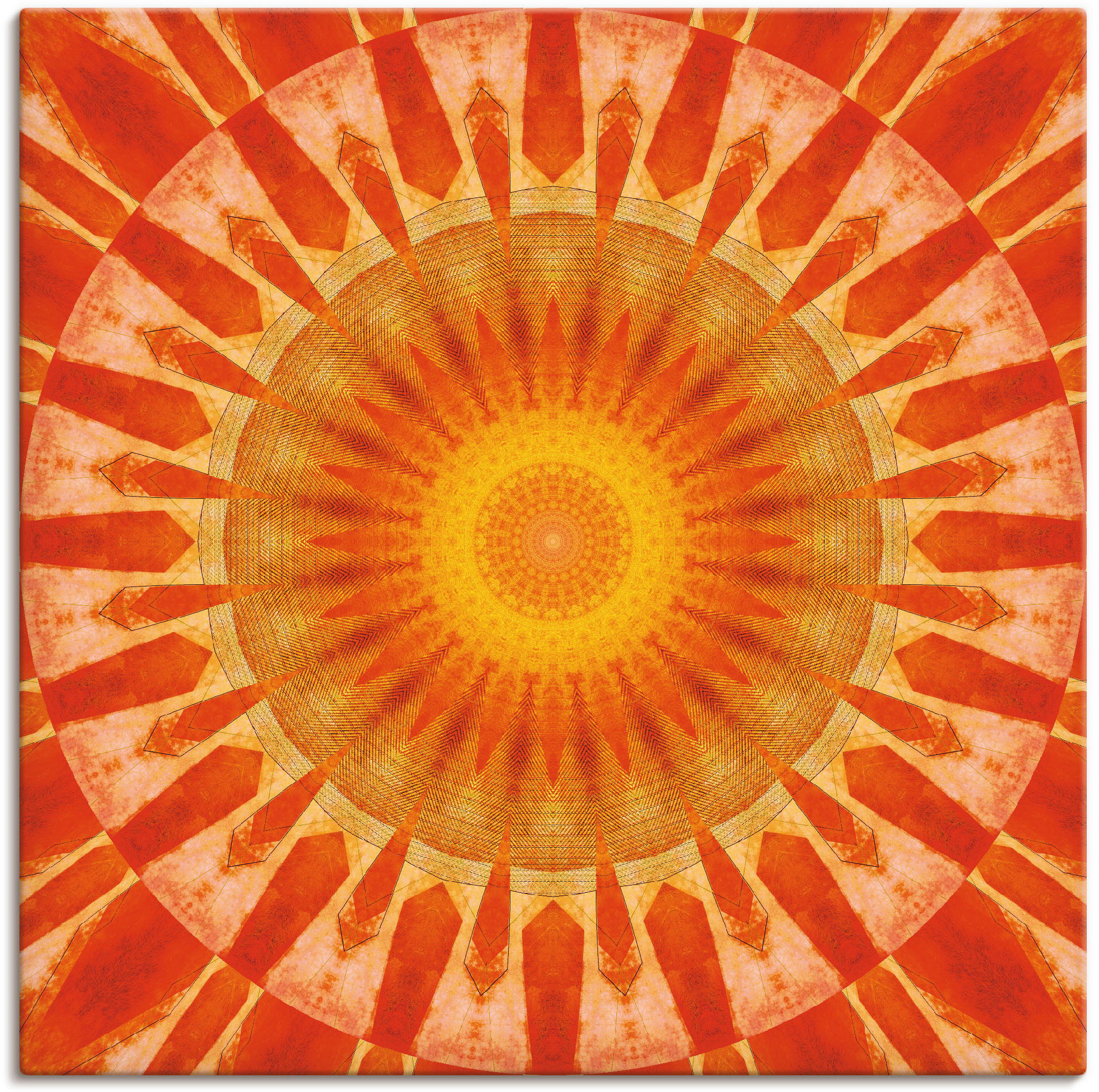 Artland Wandbild "Mandala Sonnenuntergang" klassische Fantasie 1 Stk. tlg. als Leinwandbild, Poster in verschied. Größen