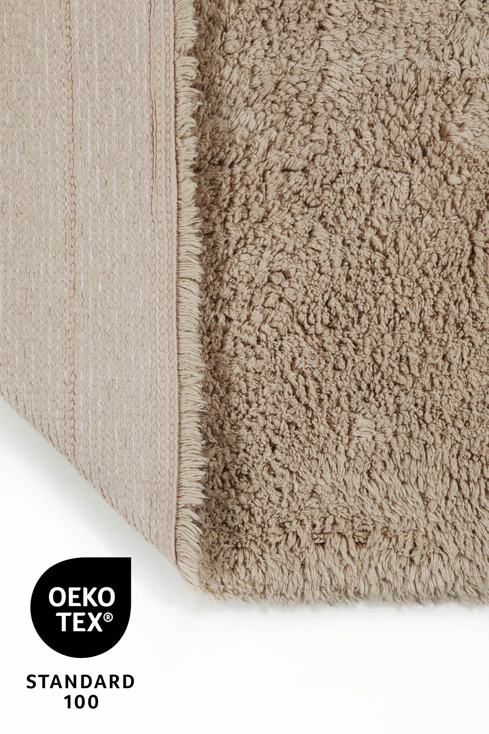 my home Badematte »Kian«, fußbodenheizungsgeeignet, Badvorleger, Badteppich aus 100%Baumwolle, weich, waschbar, saugfähig