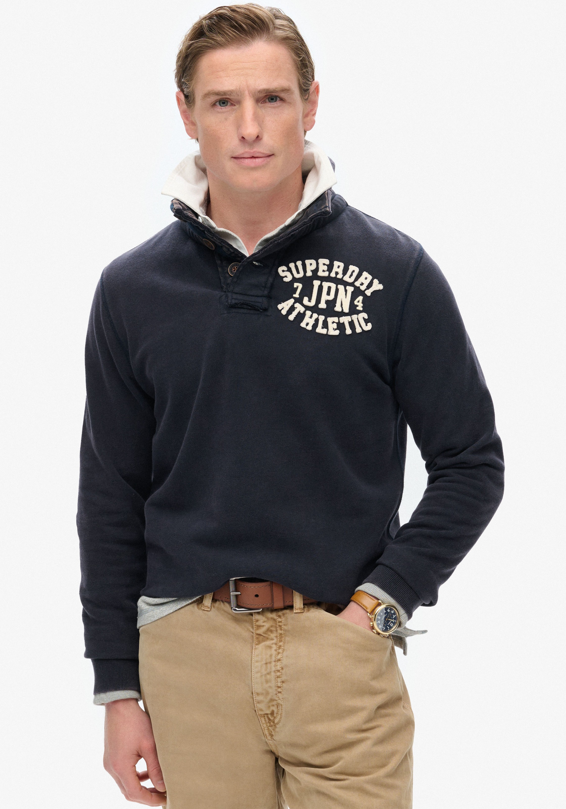 Superdry Sweatshirt "Vintage Athletic Henley Jumper" günstig online kaufen