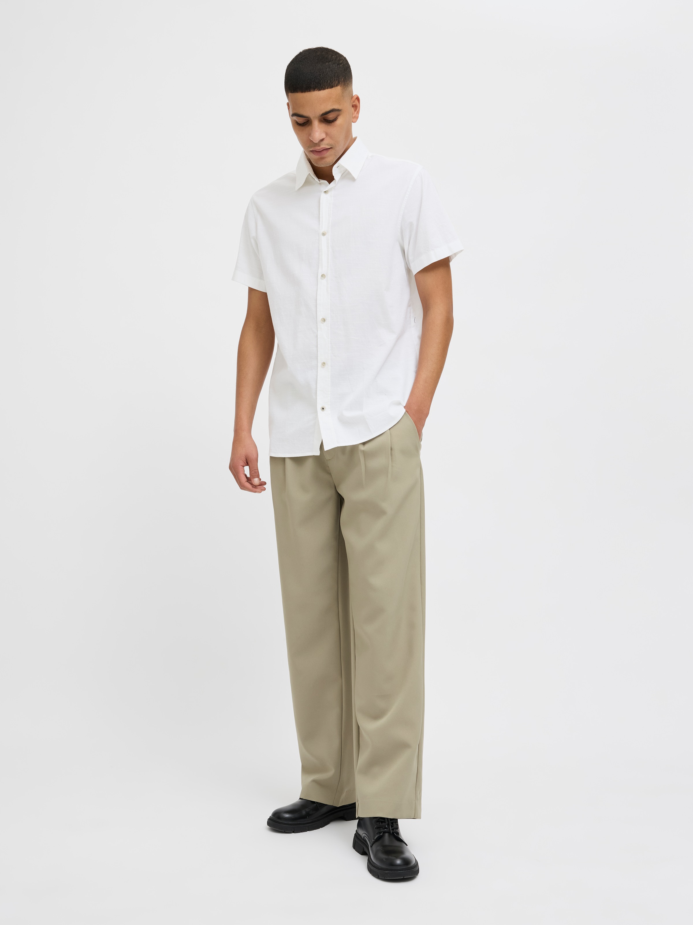Jack & Jones Kurzarmhemd »JJPIERRE SLUB SHIRT SS«