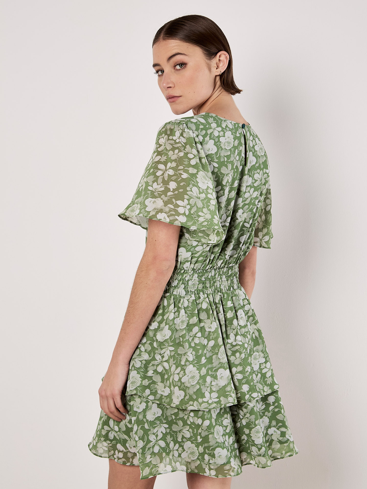 Apricot Druckkleid »Minikleid« mit Smokdetails