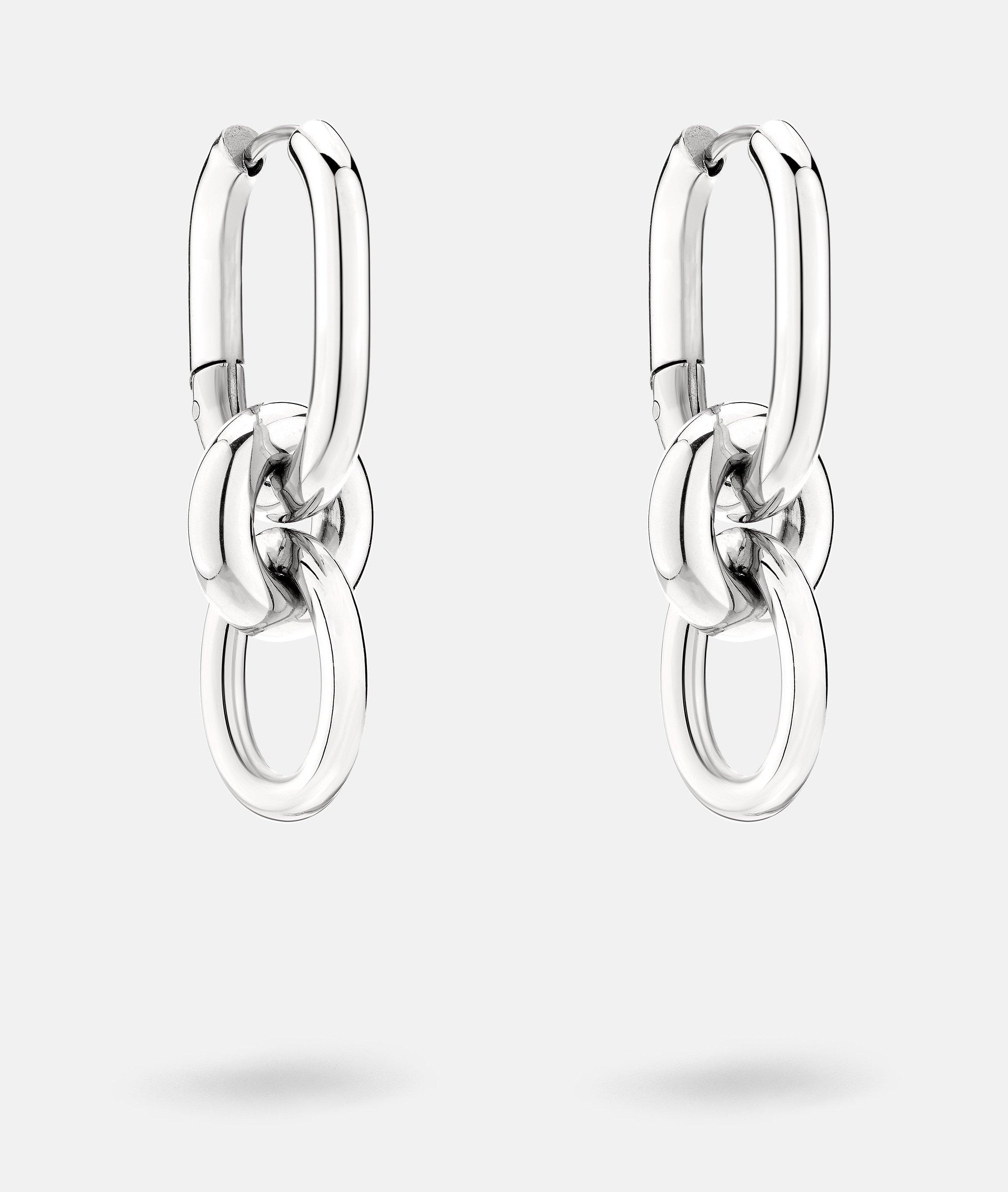 Liebeskind Berlin Paar Creolen »Schmuck Geschenk Edelstahl Ohrringe Modern Knot«, Einhänger abnehmbar