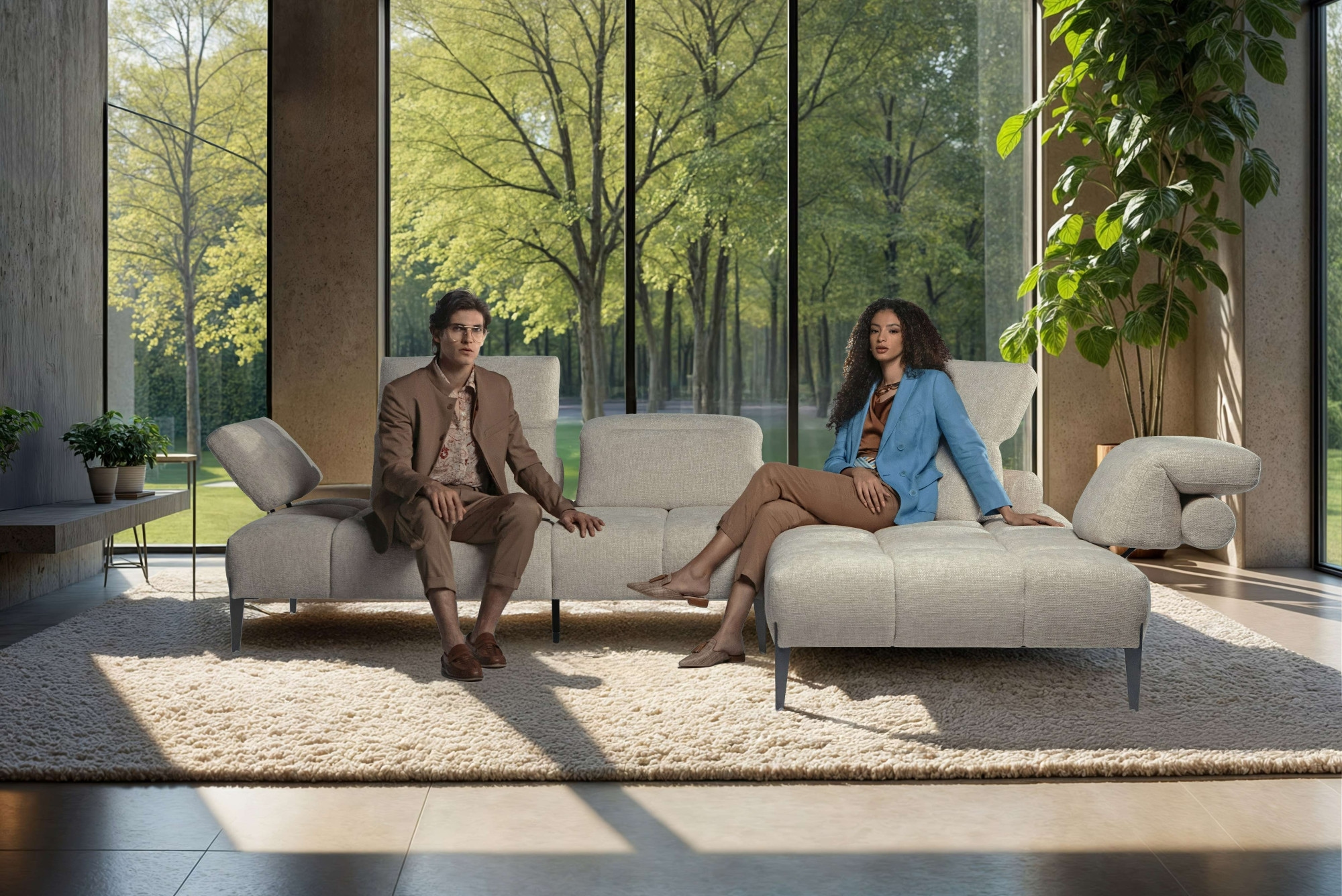 CALIA ITALIA Ecksofa "Skyline, Made in Italy, Design-Sofa, L-Form, mit Sitz günstig online kaufen