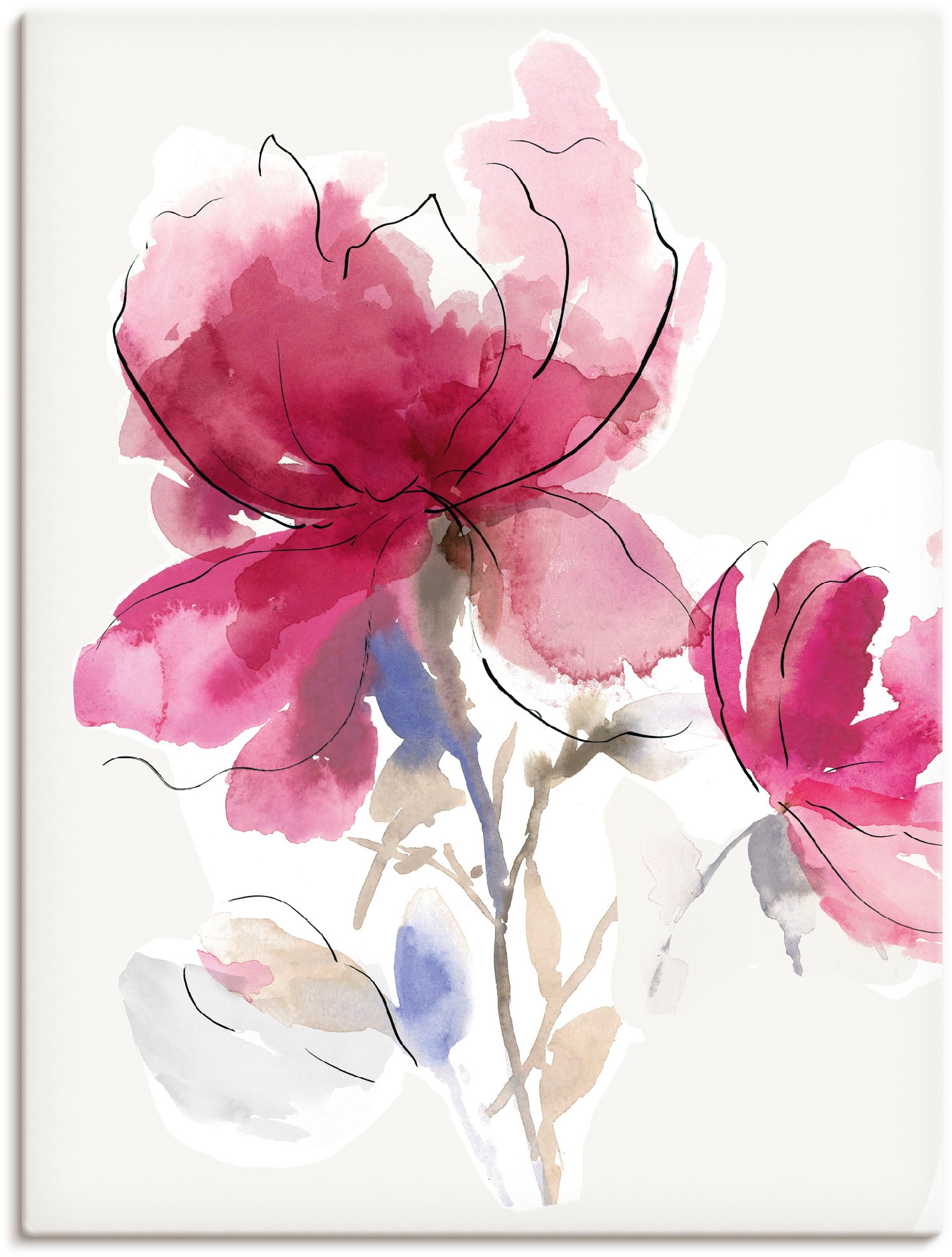 Artland Wandbild »Rosige Blüte I.«, kaufen Wandaufkleber | BAUR als in St.), Größen Poster Alubild, versch. (1 Blumenbilder, Leinwandbild, oder