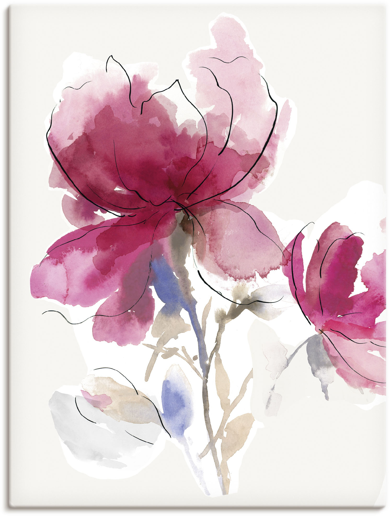 Artland Wandbild "Rosige Blüte I." Blumenbilder 1 Stk. tlg. als Alubild, Leinwandbild, Poster in verschied. Größen