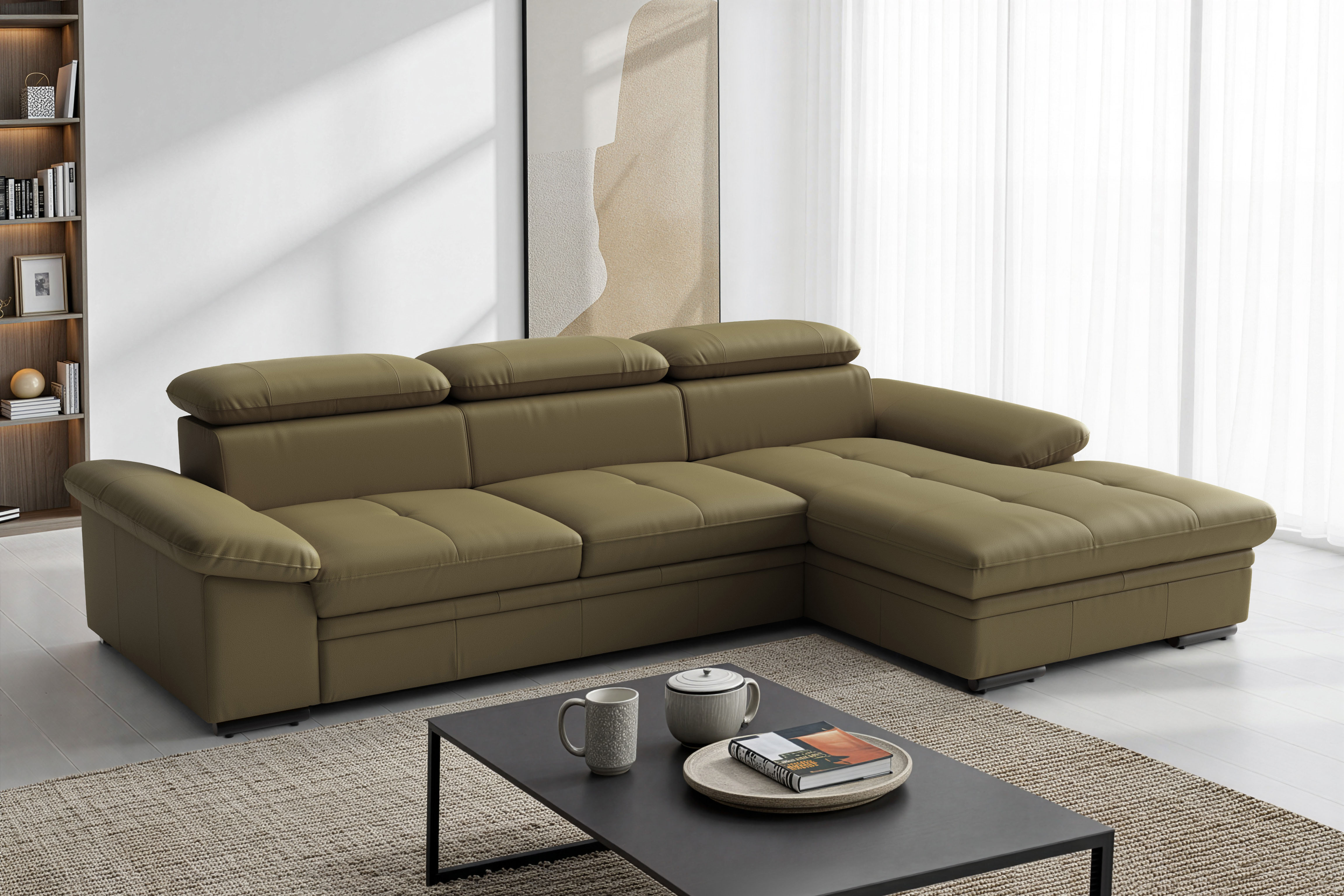 sit&more Ecksofa "Viola, Leder, L-Form, B: 260 cm, mit Armteil- und Kopfteilvertsellung" optional mit Schlaffunktion
