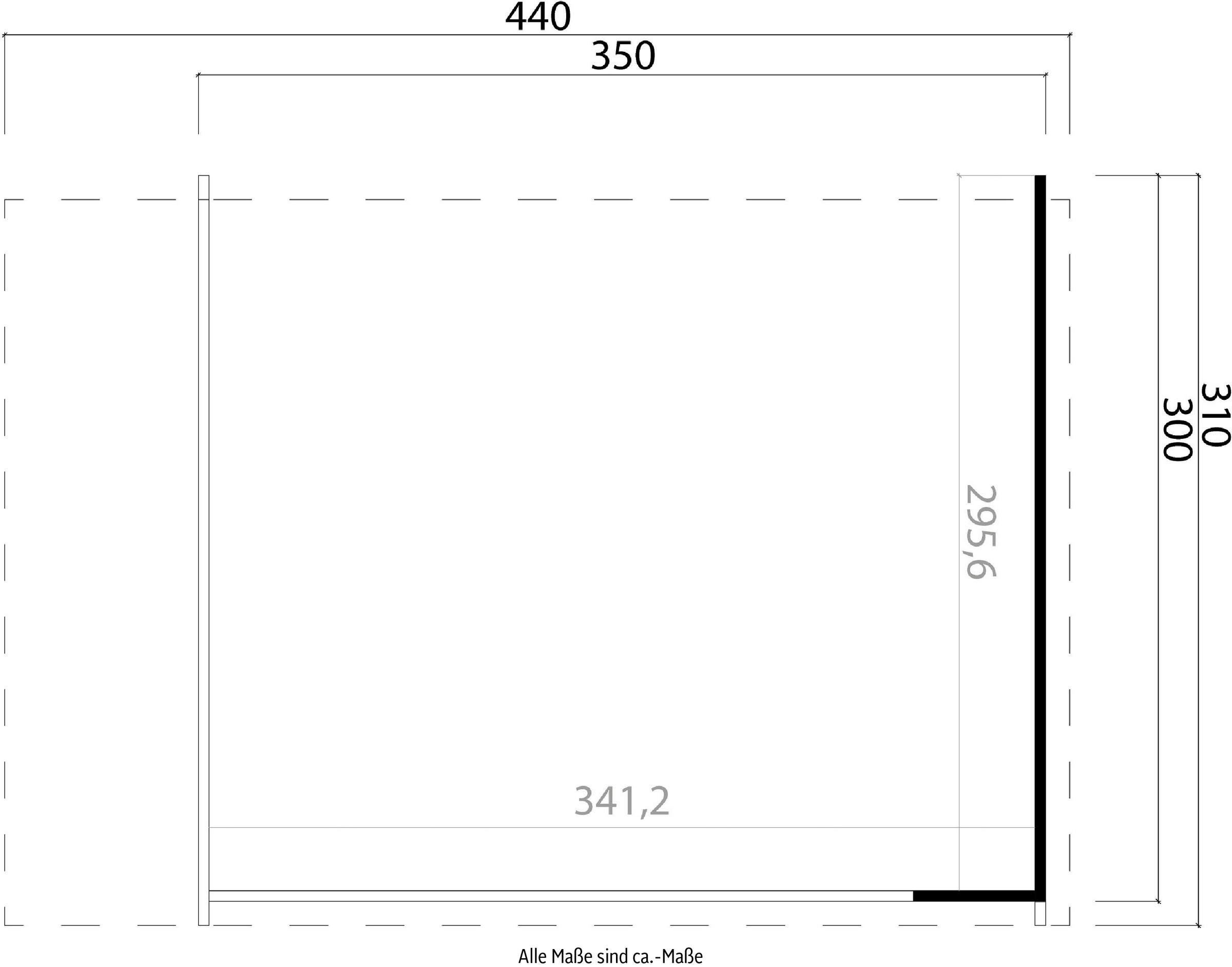 LASITA MAJA Gartenhaus-Anbaudach »für Gartenhaus Sicily 1 und 2«, BxT 300x350 cm