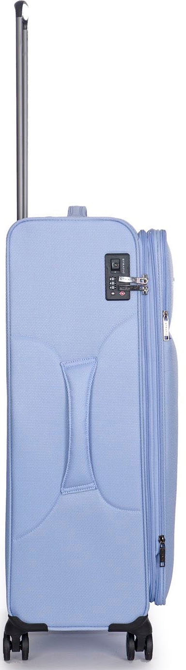 Stratic Weichgepäck-Trolley »Stratic Light + L, light blue«, 4 Rollen, Reisekoffer großer Koffer Aufgabegepäck TSA-Zahlenschloss