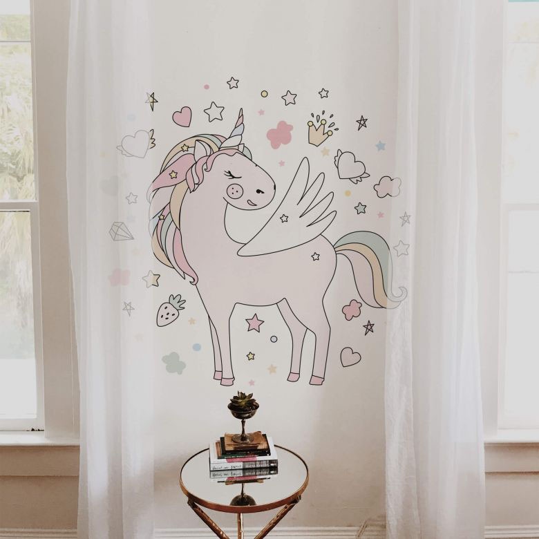 Wall-Art Wandtattoo »Einhorn Wandaufkleber Pony«, (1 St.), selbstklebend, entfernbar