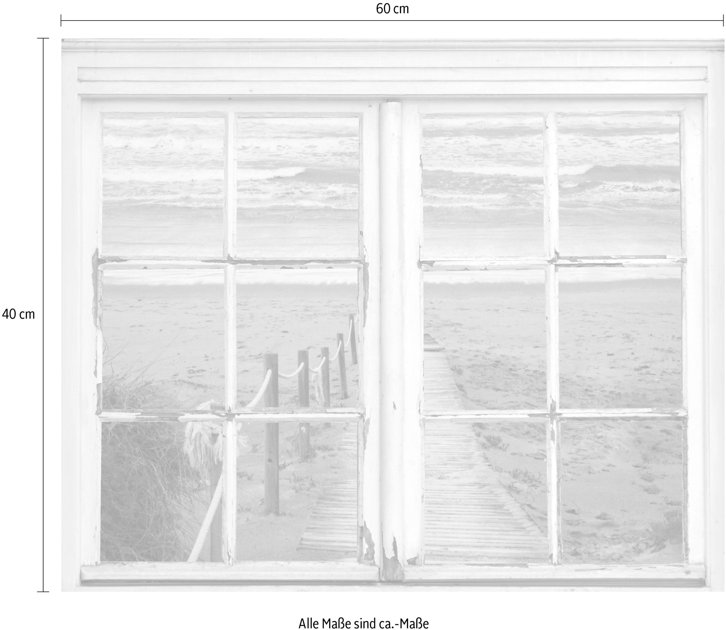 Thumbnail - queence Wandsticker "Weg ins Meer", Wandsticker, Wandbild, selbstklebend, Meer, Wasser