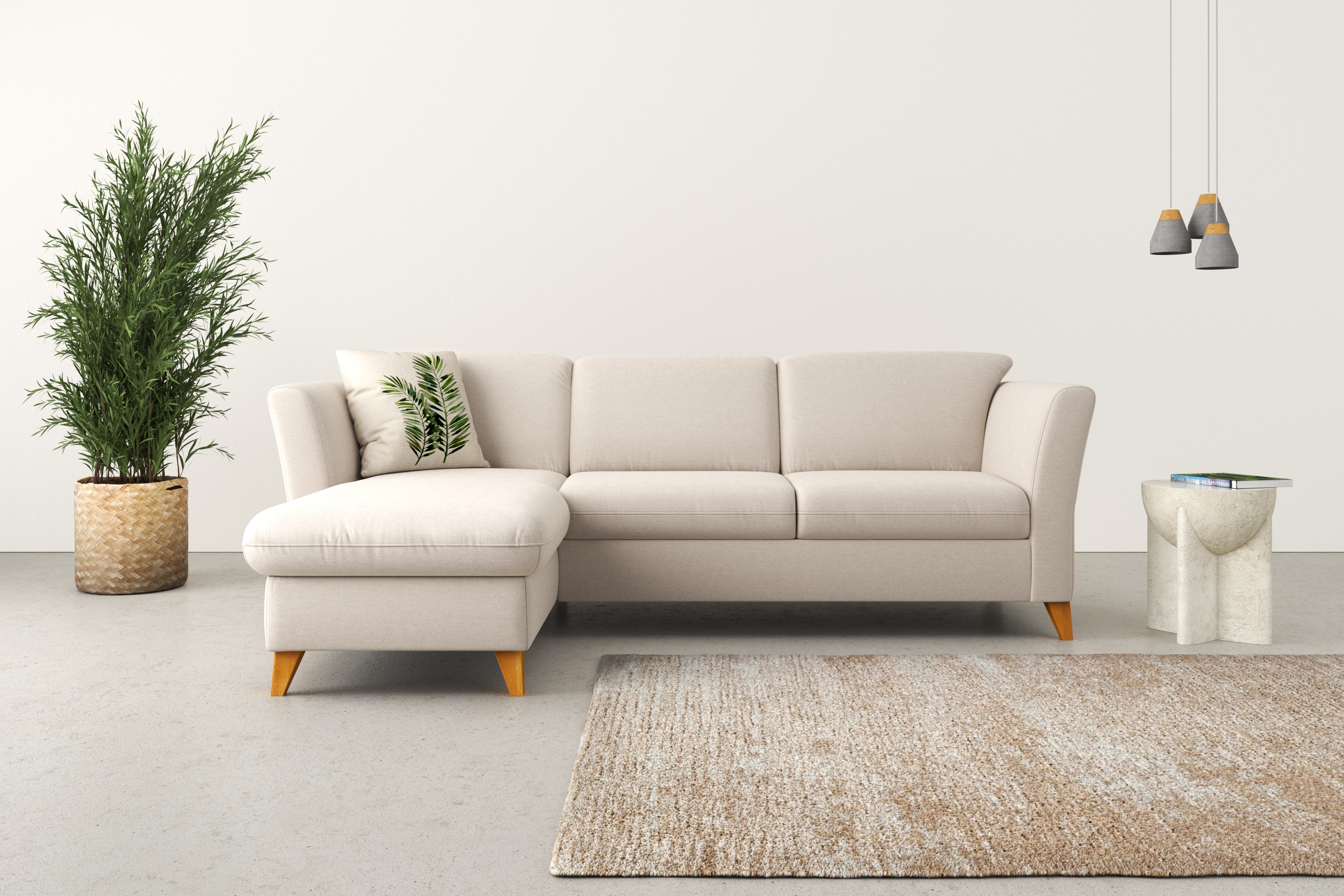 Home affaire Ecksofa "Trelleborg L-Form" Federkern-Polsterung, wahlweise mit Schlaffunktion und Bettkasten