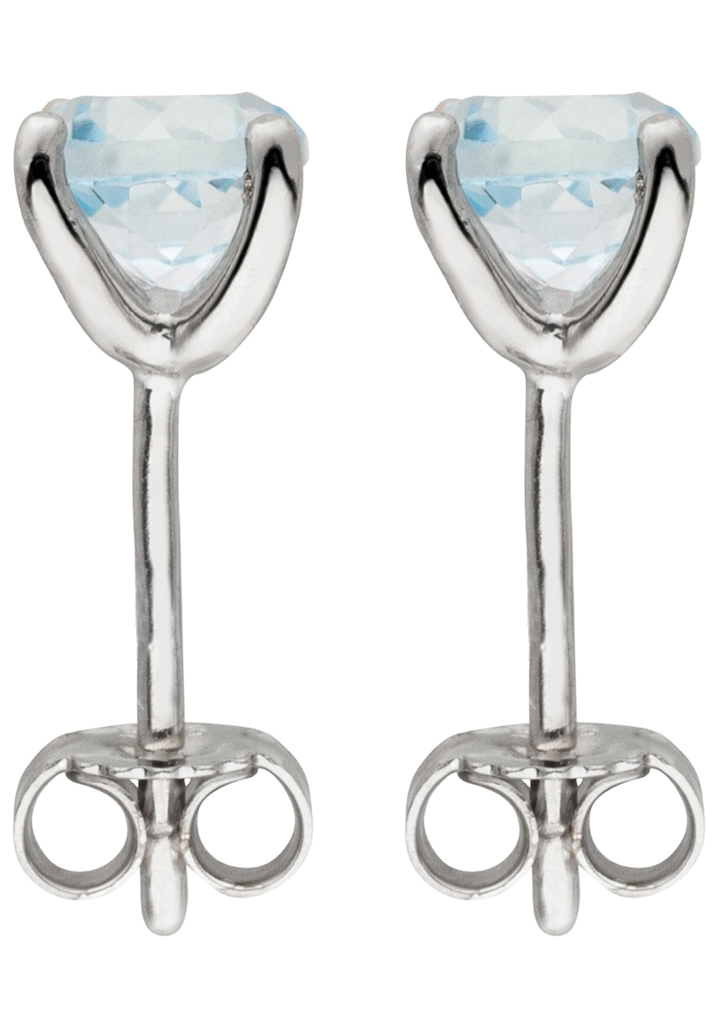 JOBO Paar Ohrstecker 925 Silber mit Blautopas