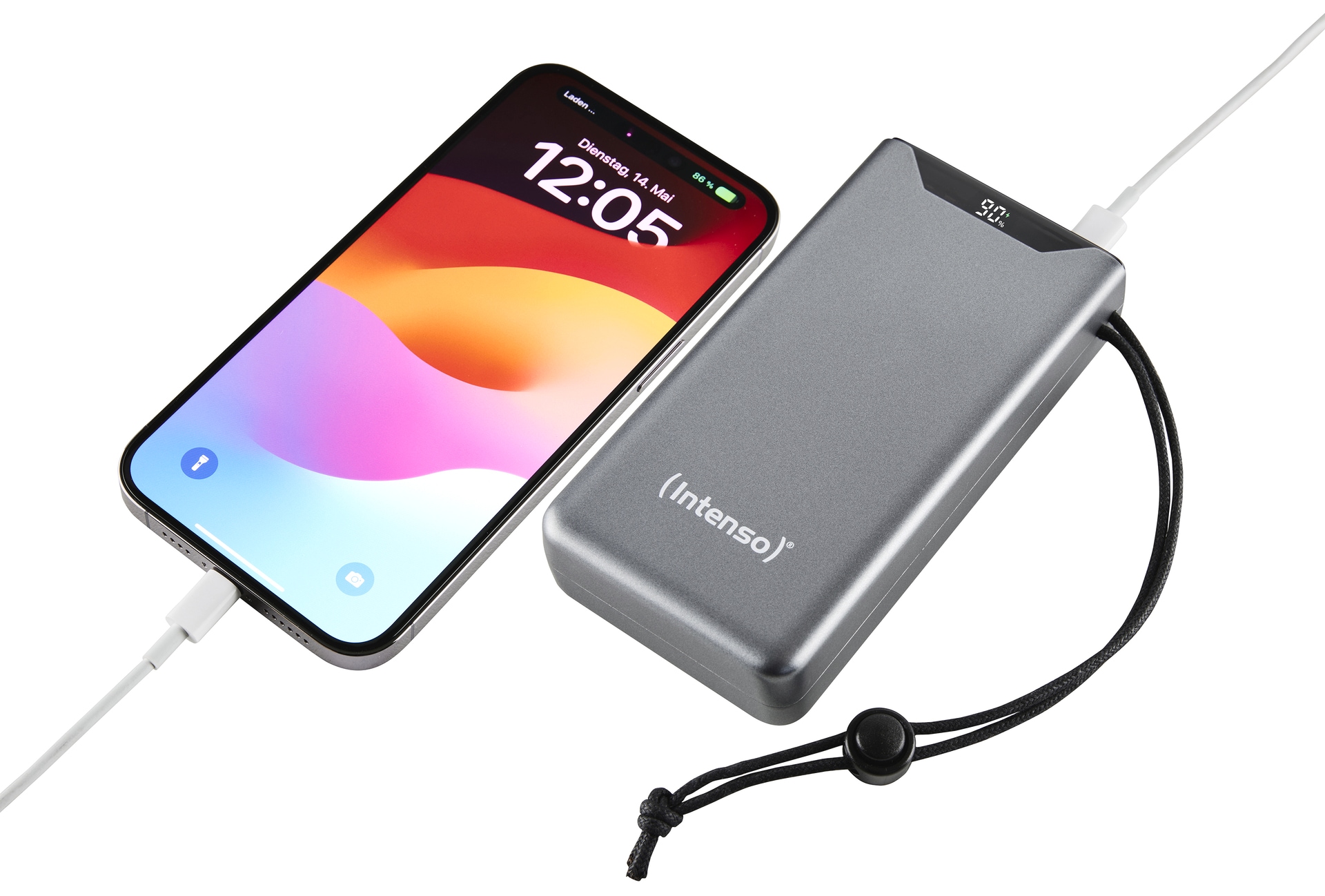Intenso Powerbank »F20000 20.000 mAh 20 W«, Intenso Power Bank F20000 green, Power Delivery und Qualcomm Quick Charge 3.0, mit USB-C zu USB-C Kabel