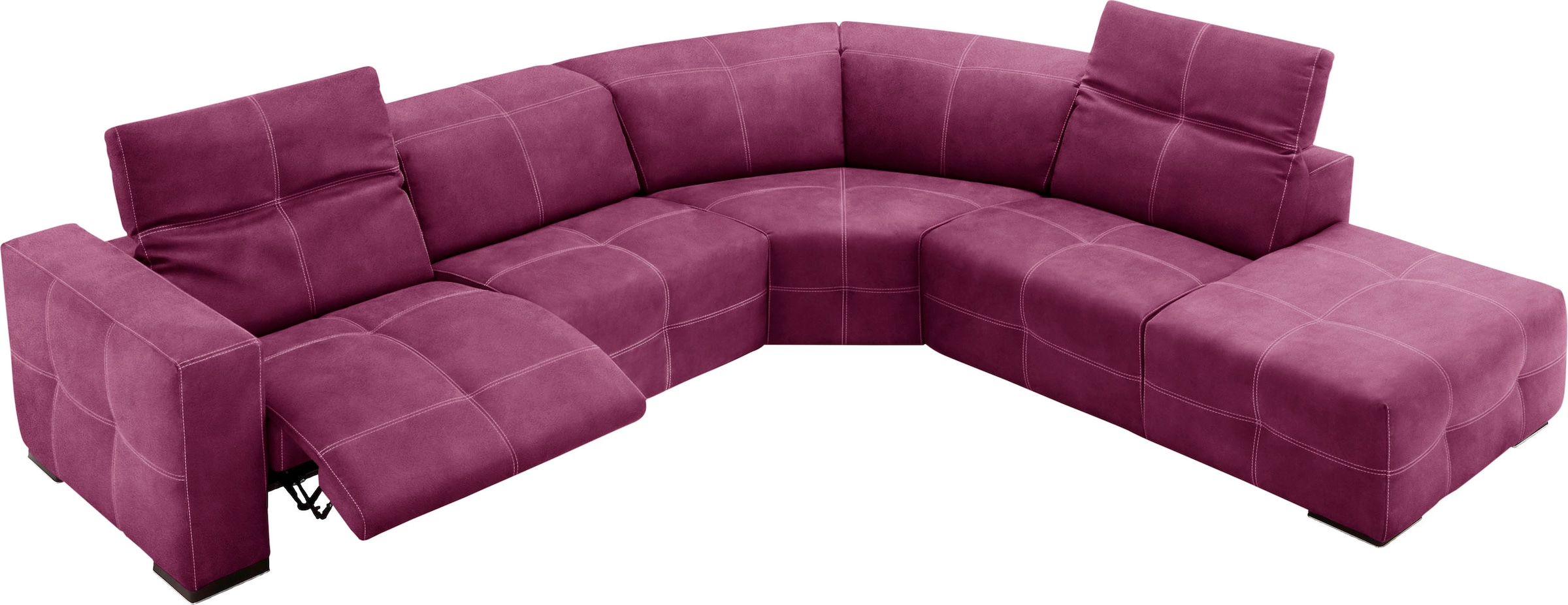 Egoitaliano Ecksofa "Sauvanne, Designsofa der Extraklasse, elegant und bequem, L-Form" wahlweise mit elektrischer Relaxfunktion, Kopfteilverstellung