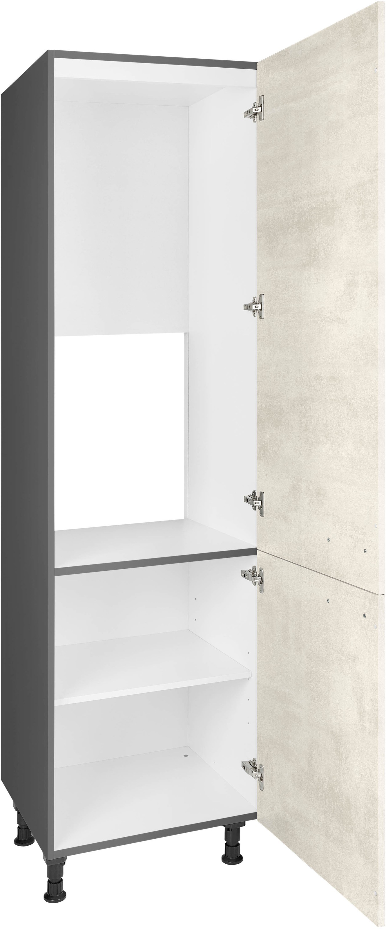 nobilia® Kühlumbauschrank »"Riva", mit zwei Türen und zusätzlichem Einlegeboden,« vormontiert, Ausrichtung wählbar, Breite/Höhe: 60/216,6 cm