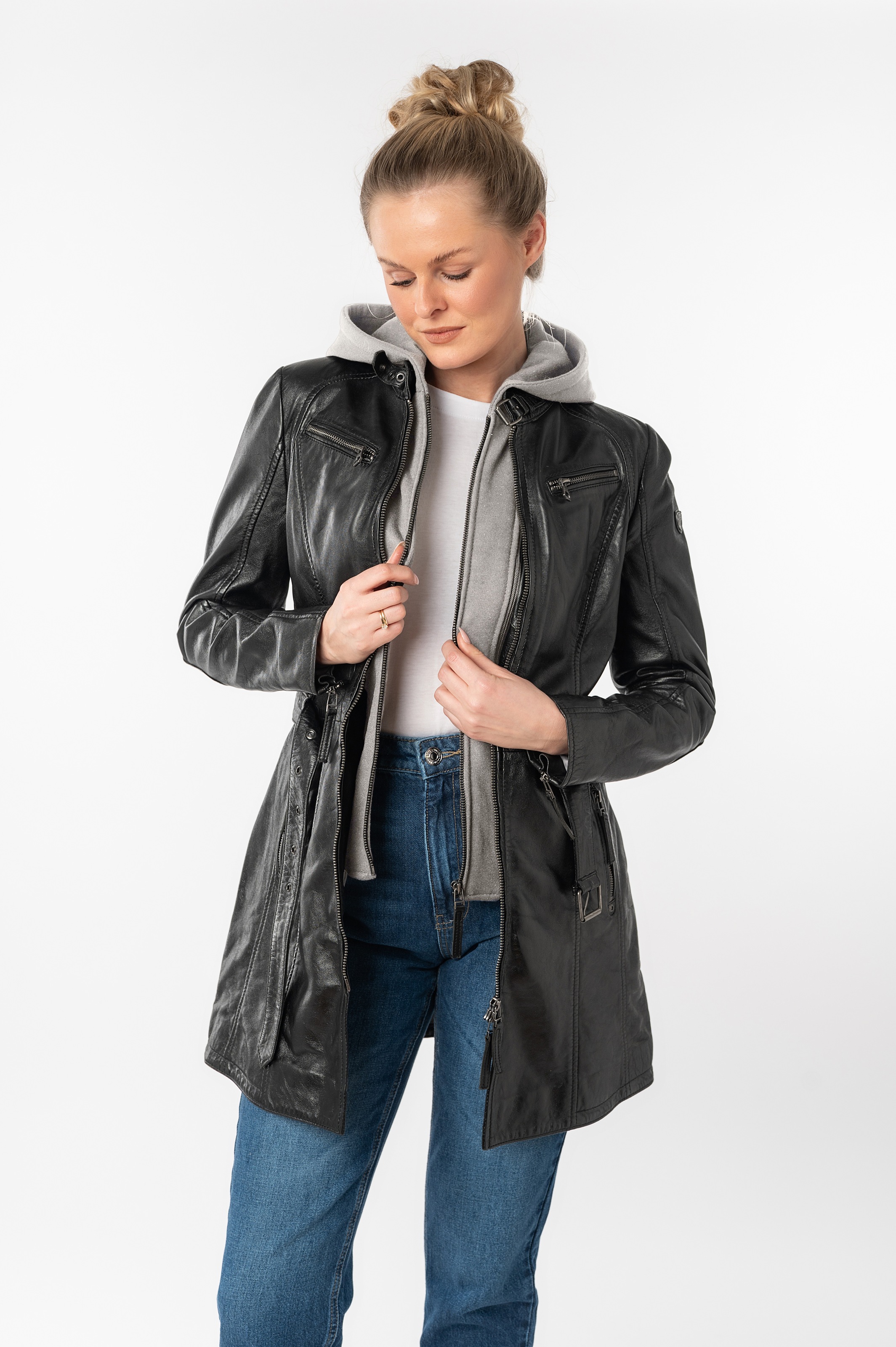 Mauritius Ledermantel "BENTE2" mit Gürtel, lange Lederjacke mit Gürtel & ab günstig online kaufen