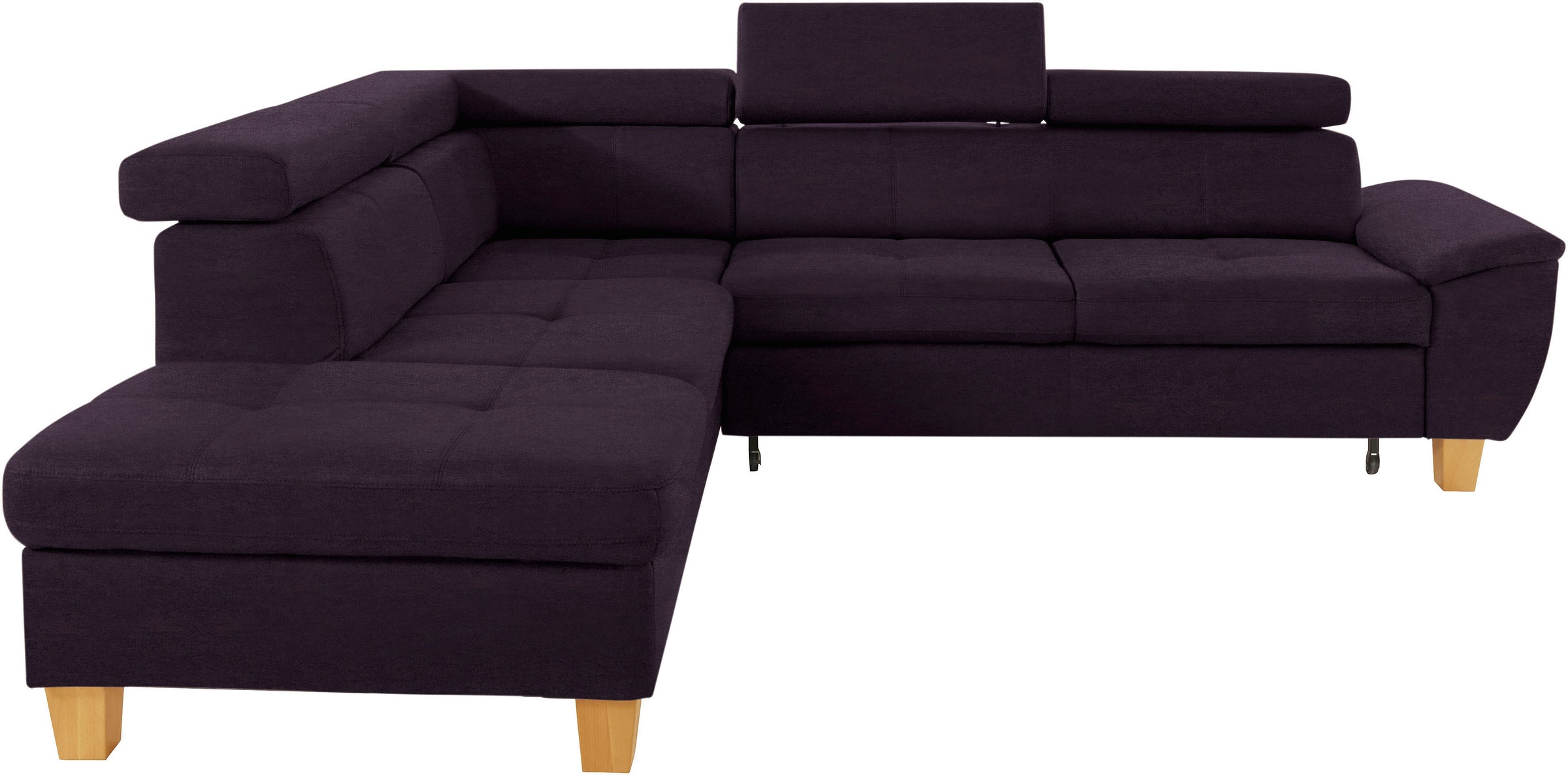 exxpo - sofa fashion Ecksofa »Enya, aufwendige Detailverarbeitung, hoher Sitzkomfort, bequem, L-Form«, mit Kopfteilverstellung, wahlweise Bettfunktion u. Bettkasten