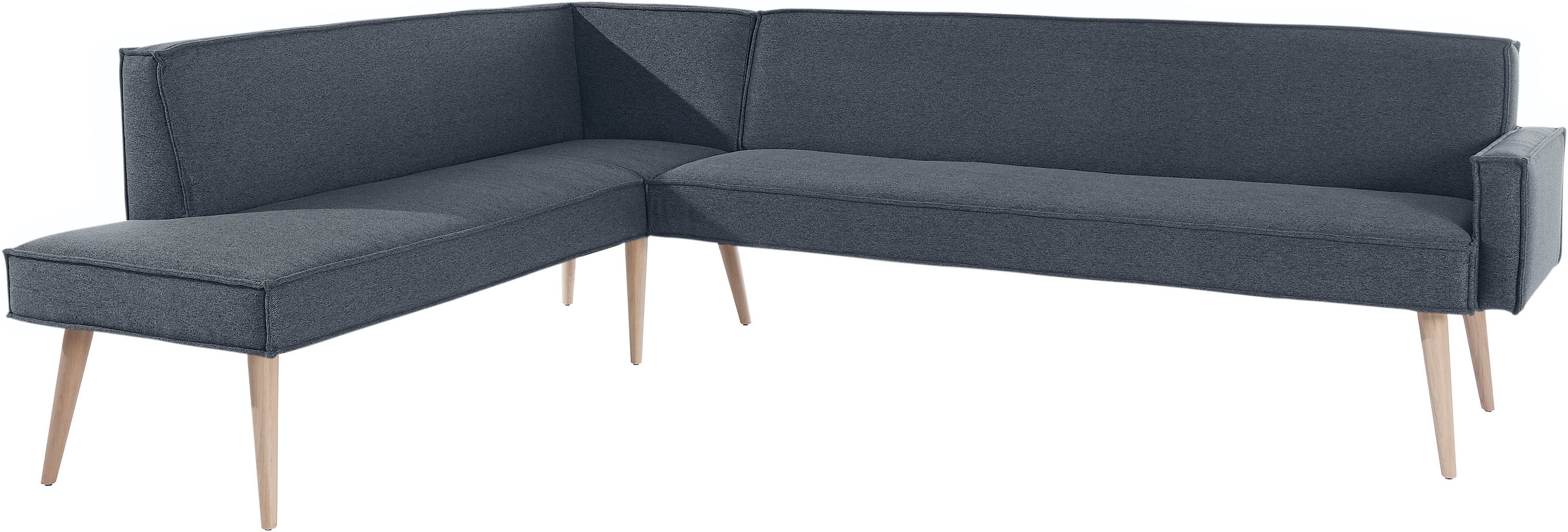 exxpo - sofa fashion Eckbank »Lungo, moderne Kedernaht, bequem und elegant, hoher Holzfuß«, hochwertige Detailverarbeitung, frei im Raum stellbar