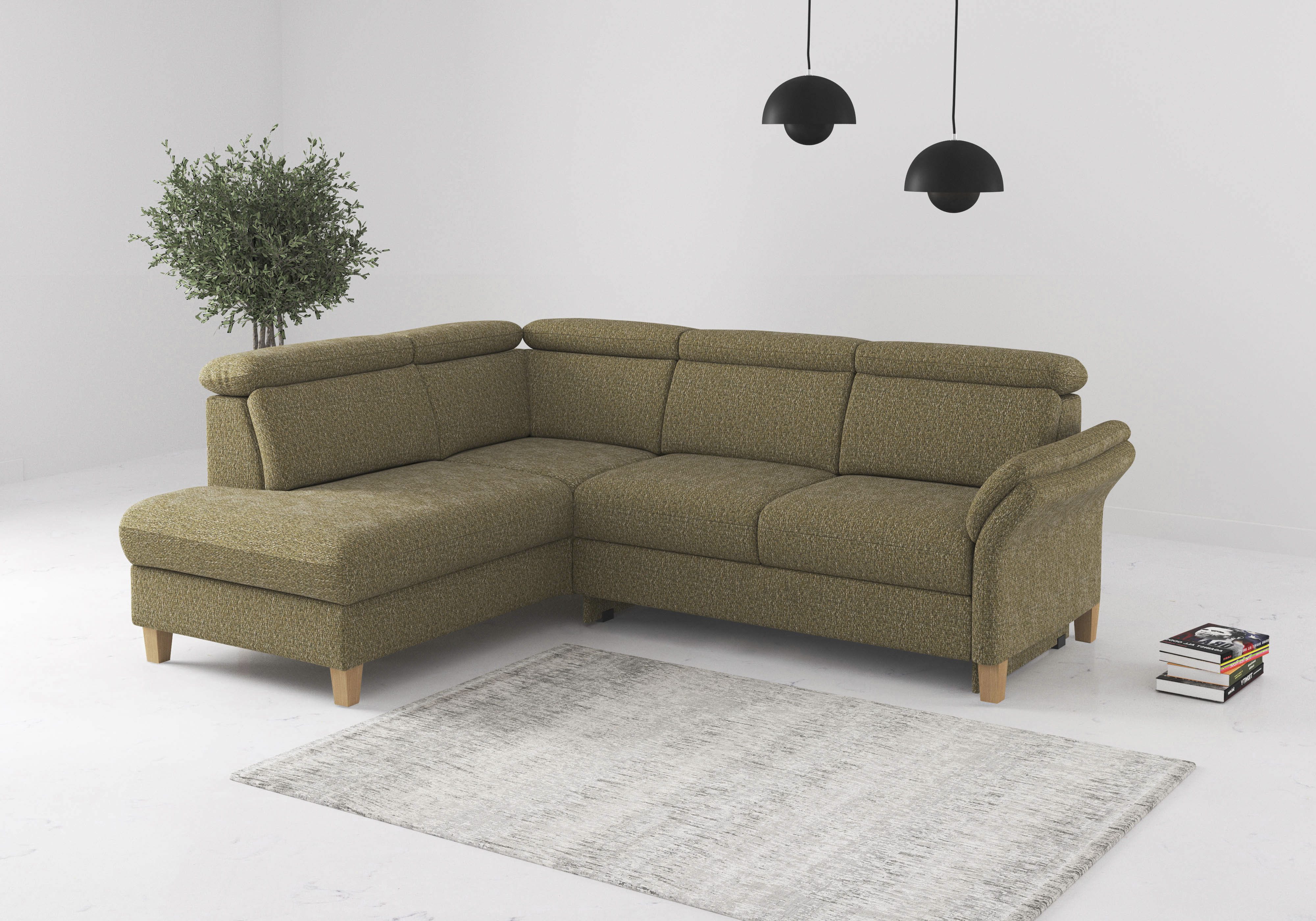 OTTO home Ecksofa "Glendale, L-Form" inkl. Kopfteilverstellung, wahlweise mit Vorziehsitz und Bettkasten