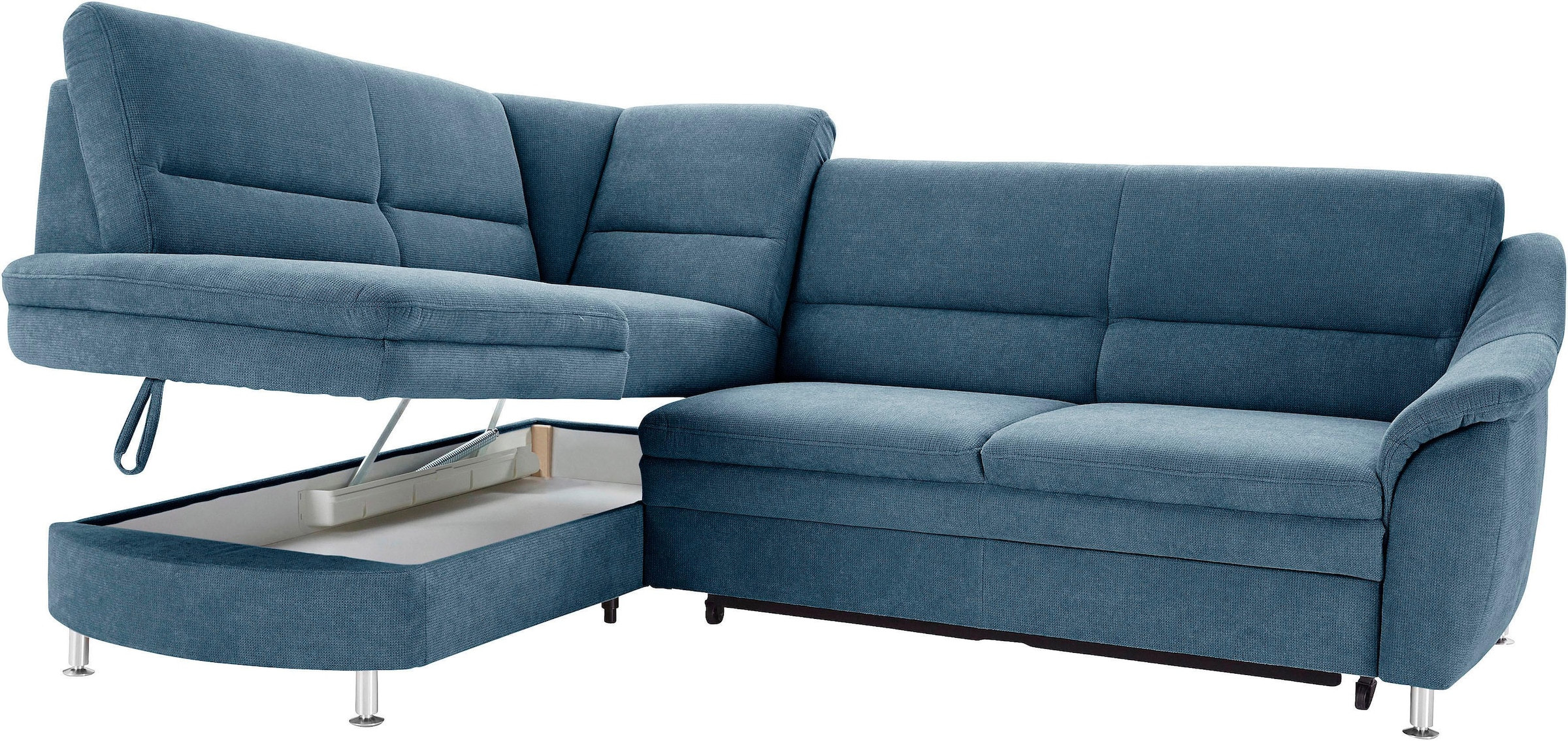 sit&more Ecksofa »Cardoso L-Form«, mit Federkern, wahlweise mit Bettfunktion und Schubkasten