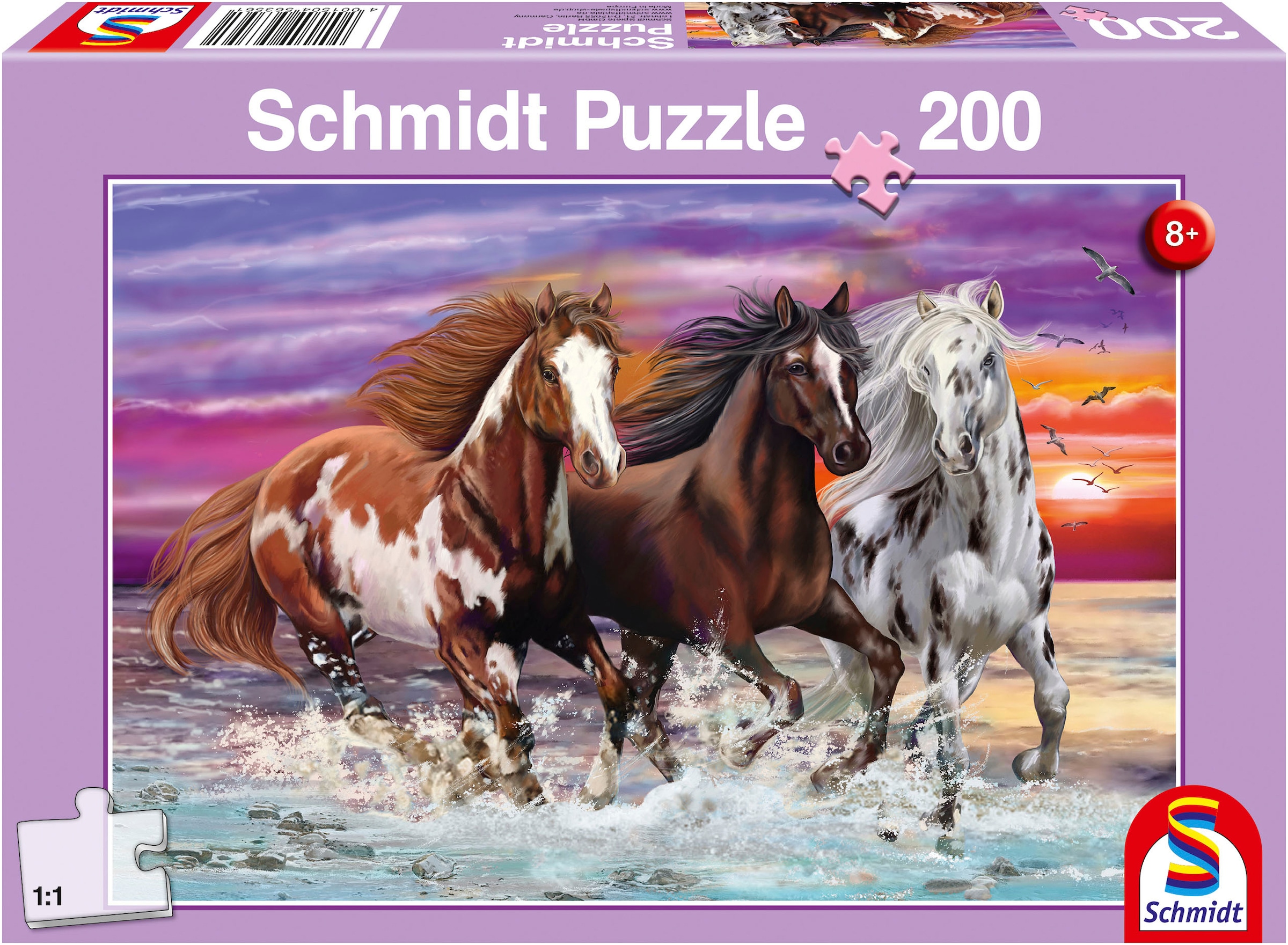 Schmidt Spiele Puzzle »Wildes Pferde-Trio«, (200 tlg.)