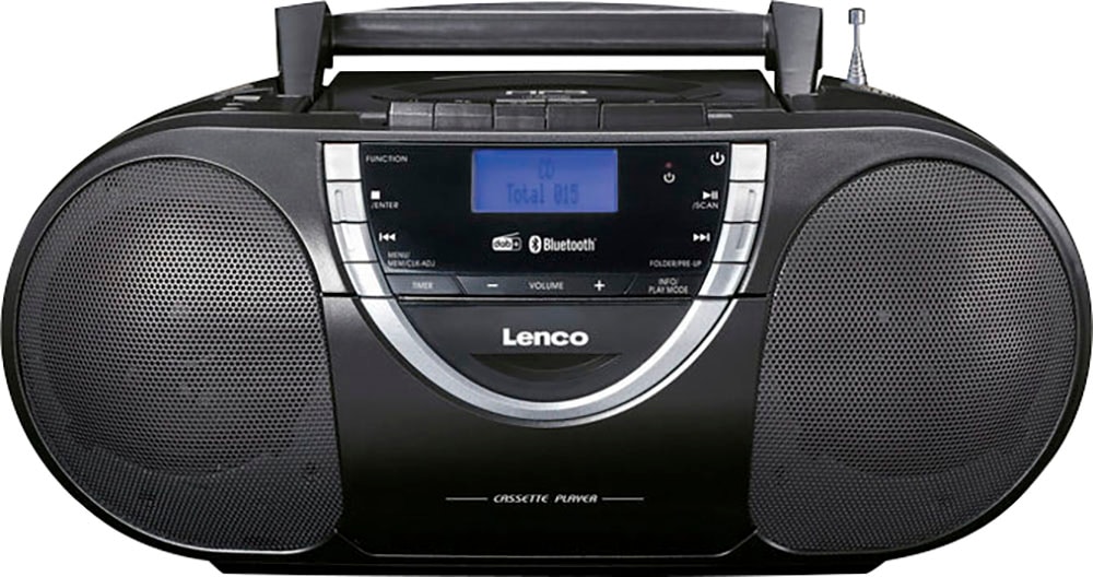 LENCO CD-Radiorecorder "SCD-6900BK - Tragbarer Radio-CD-Player mit DAB+, BT und Kassette", B:26cm H:20,5cm T:37cm, schwarz, Radios