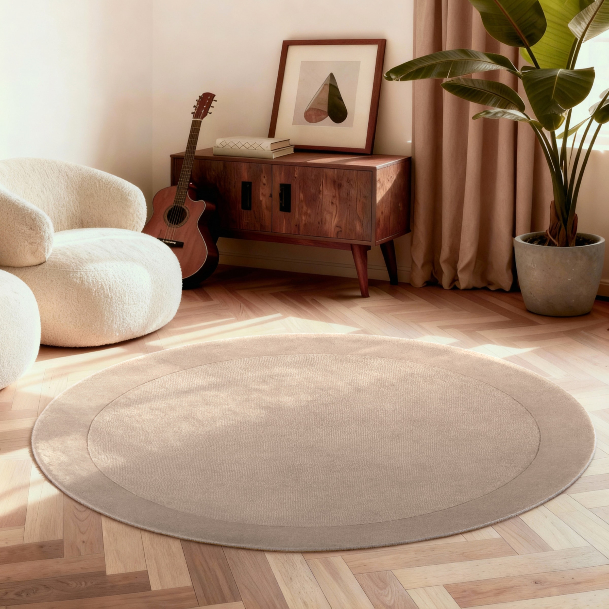 Villeroy & Boch Teppich "Wollteppich Kari" rund 17 mm Höhe Handgewebt, Woll günstig online kaufen