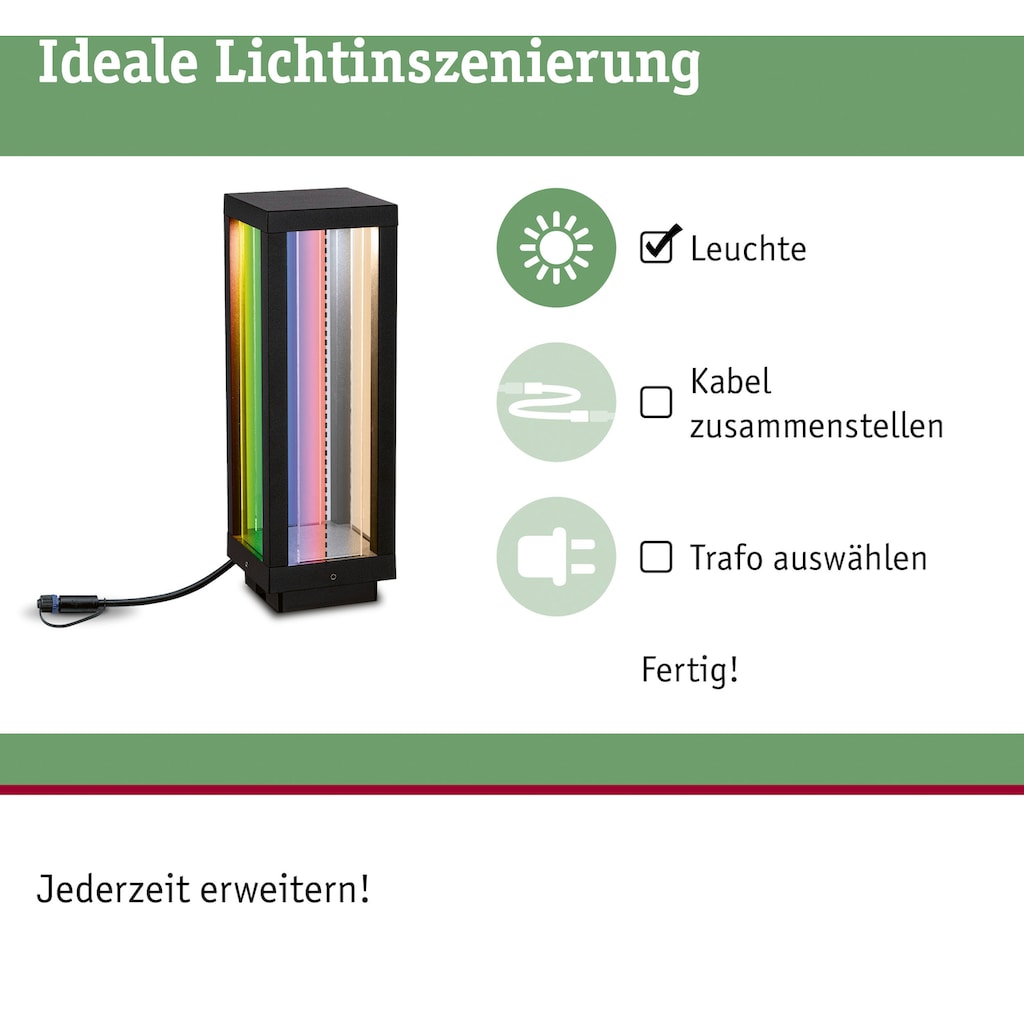 Paulmann LED Gartenleuchte »Outdoor Plug & Shine Classic Lantern 30 ZigBee IP44 RGBW«, 1 flammig-flammig