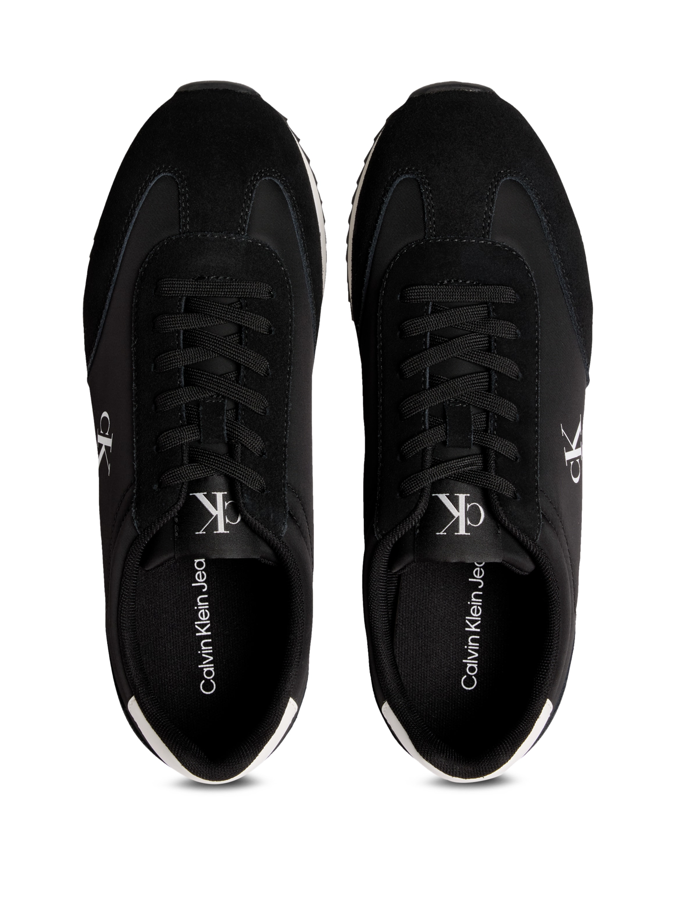 Calvin Klein Jeans Sneaker »RETRO RUNNER LACE UP NY-SU«, Freizeitschuh, Halbschuh, Schnürschuh mit seitlichem CK-Logo
