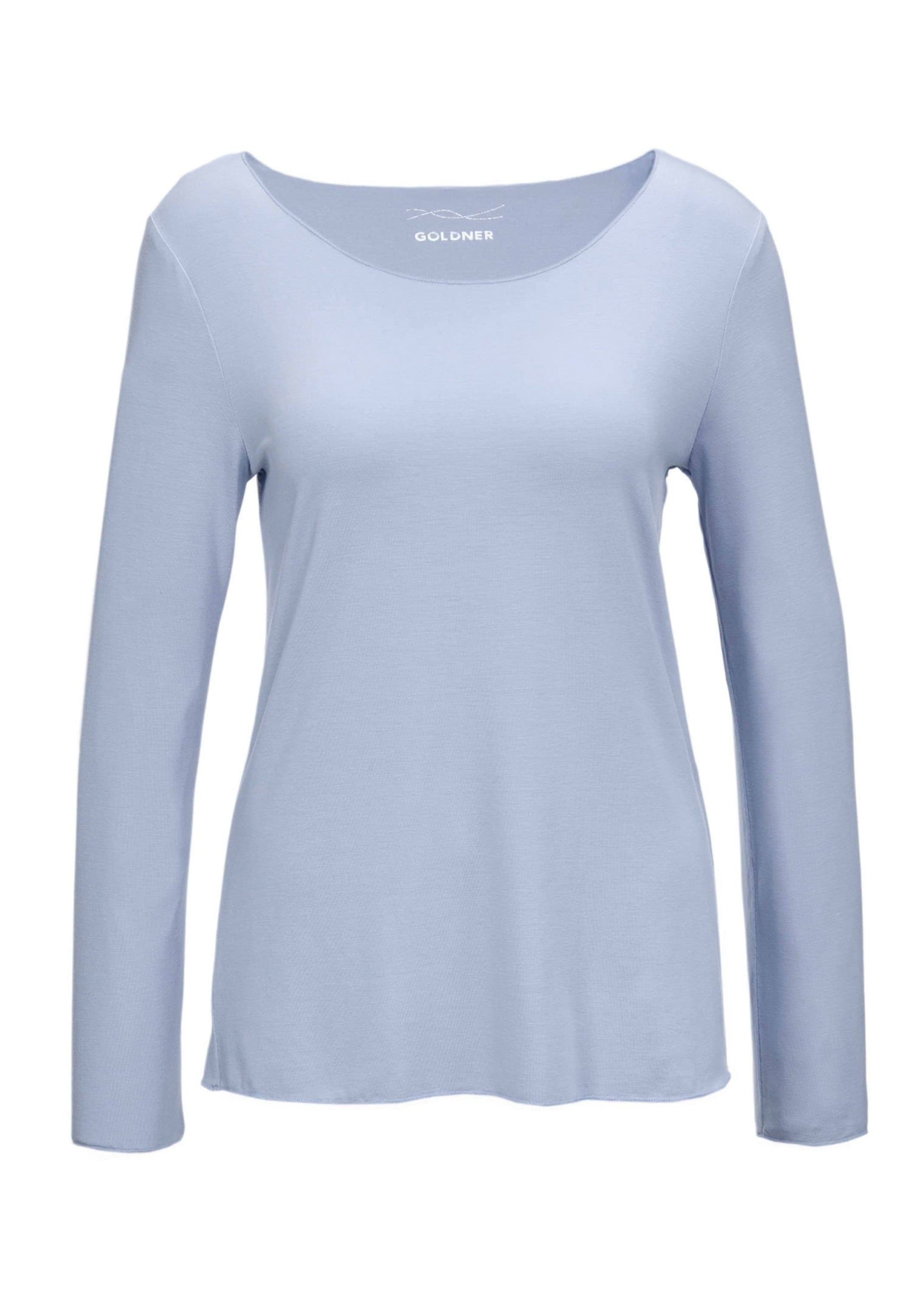 GOLDNER Longpullover "Kurzgröße Langarmshirt mit tonaler Zierkante" Ohne günstig online kaufen