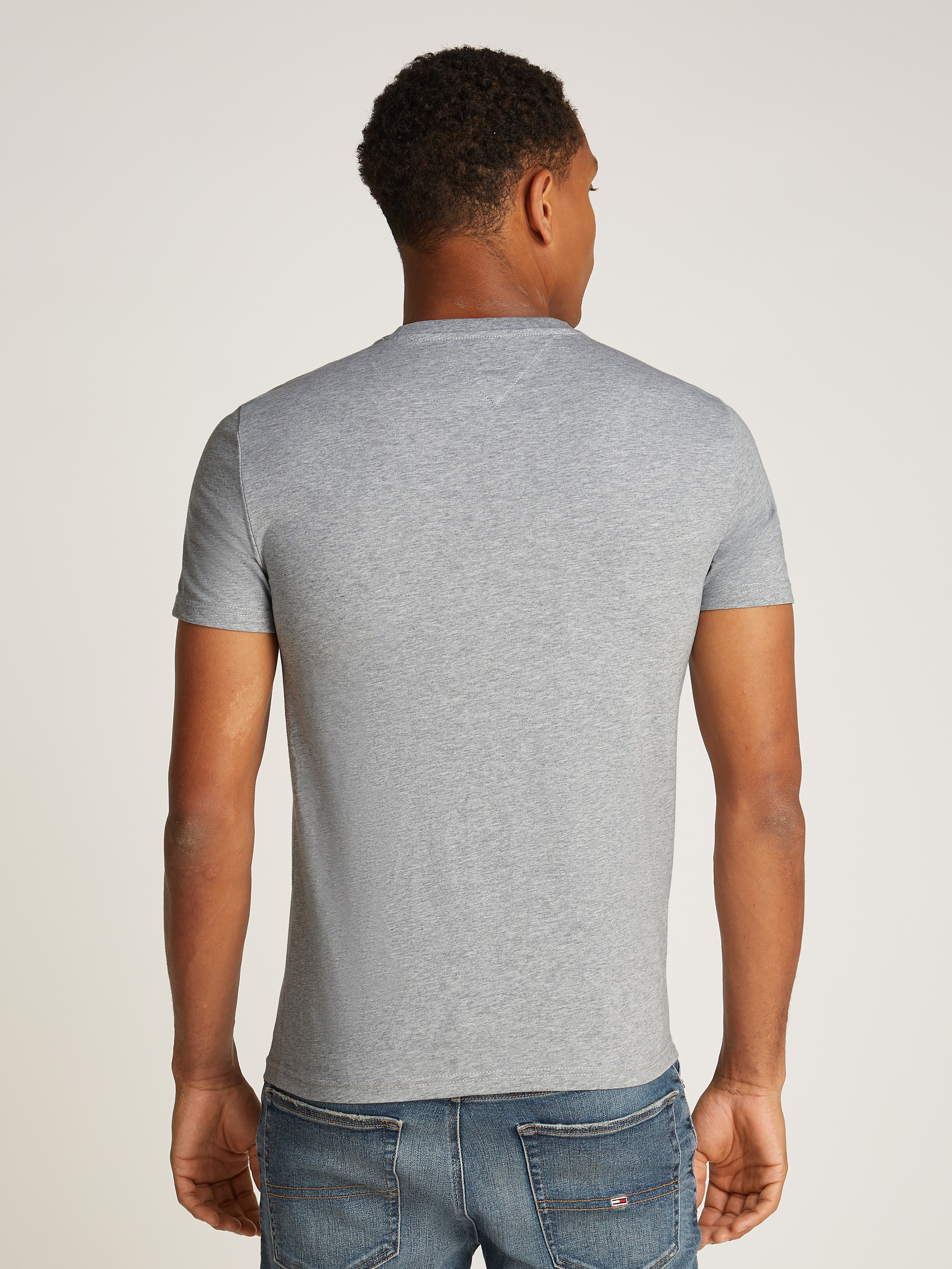 Tommy Jeans T-Shirt »TJM XSLIM JASPE VNECK TEE EXT«, in Melange-Optik