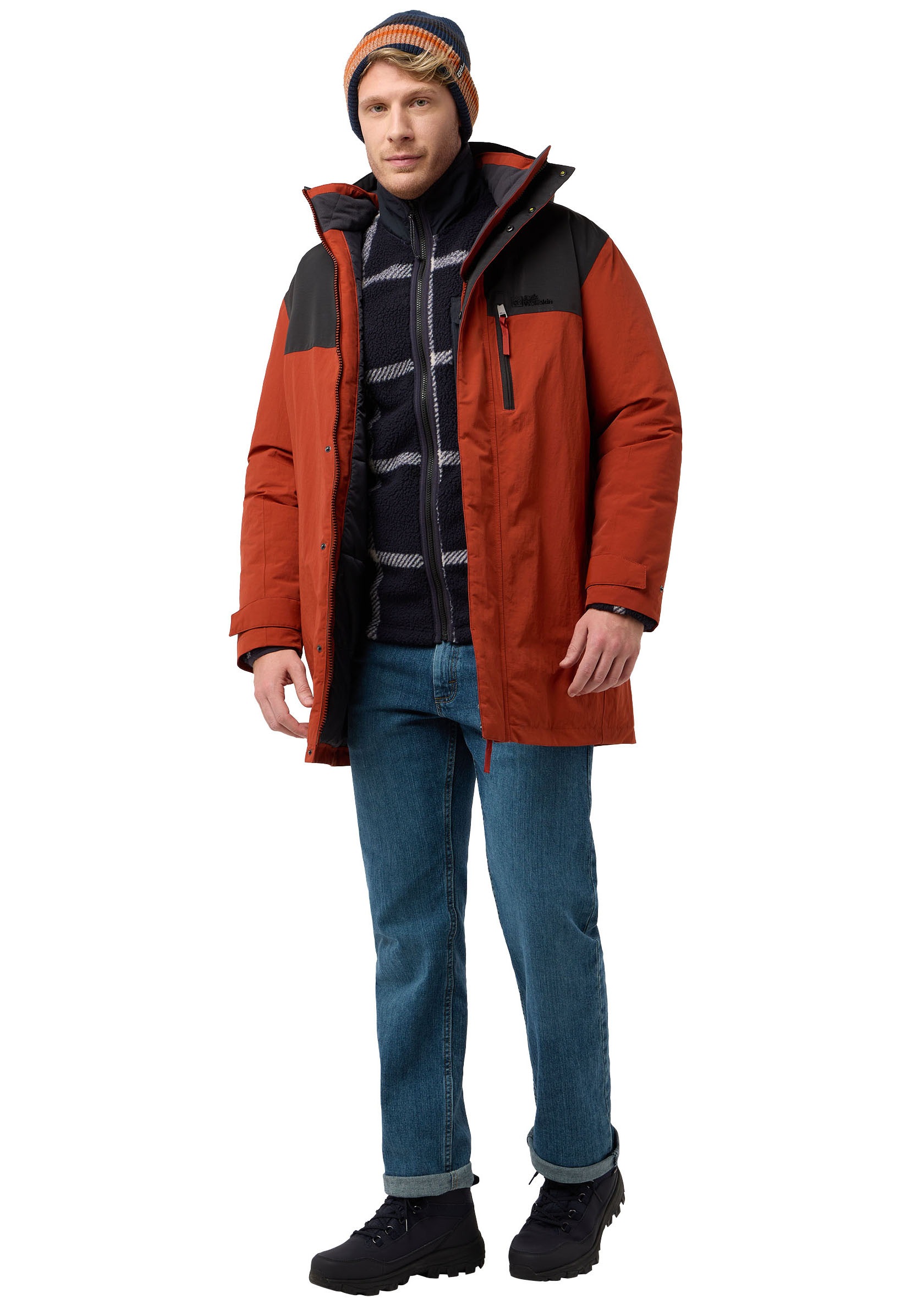 Jack Wolfskin Funktionsparka "GLETSCHERSEE" mit Kapuze wärmende und wasserdichte Funktion, mit Reißverschluss, mit Kapuze