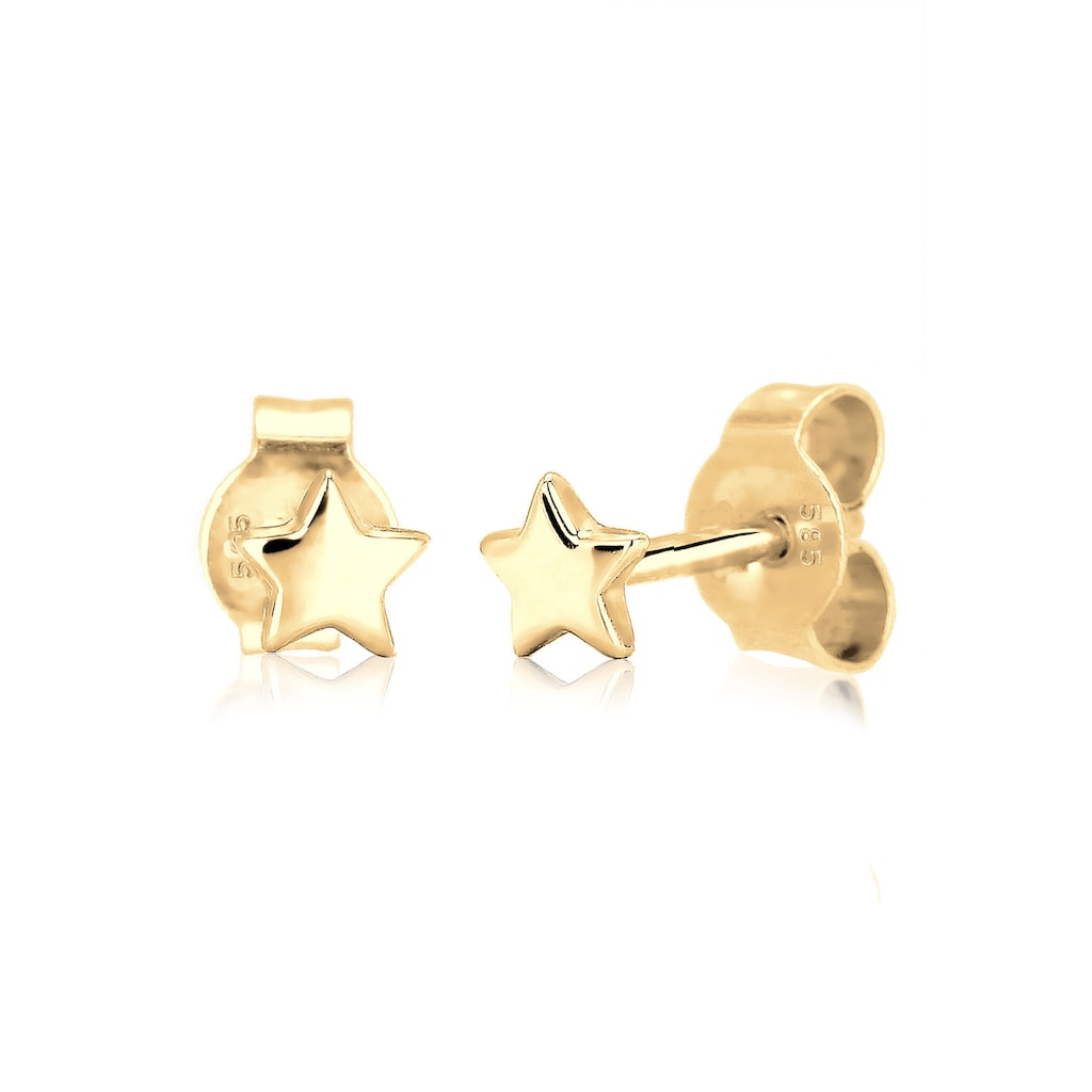 585 Astro Trend Stern Gelbgold« Star Ohrstecker »Sterne Elli Premium Paar