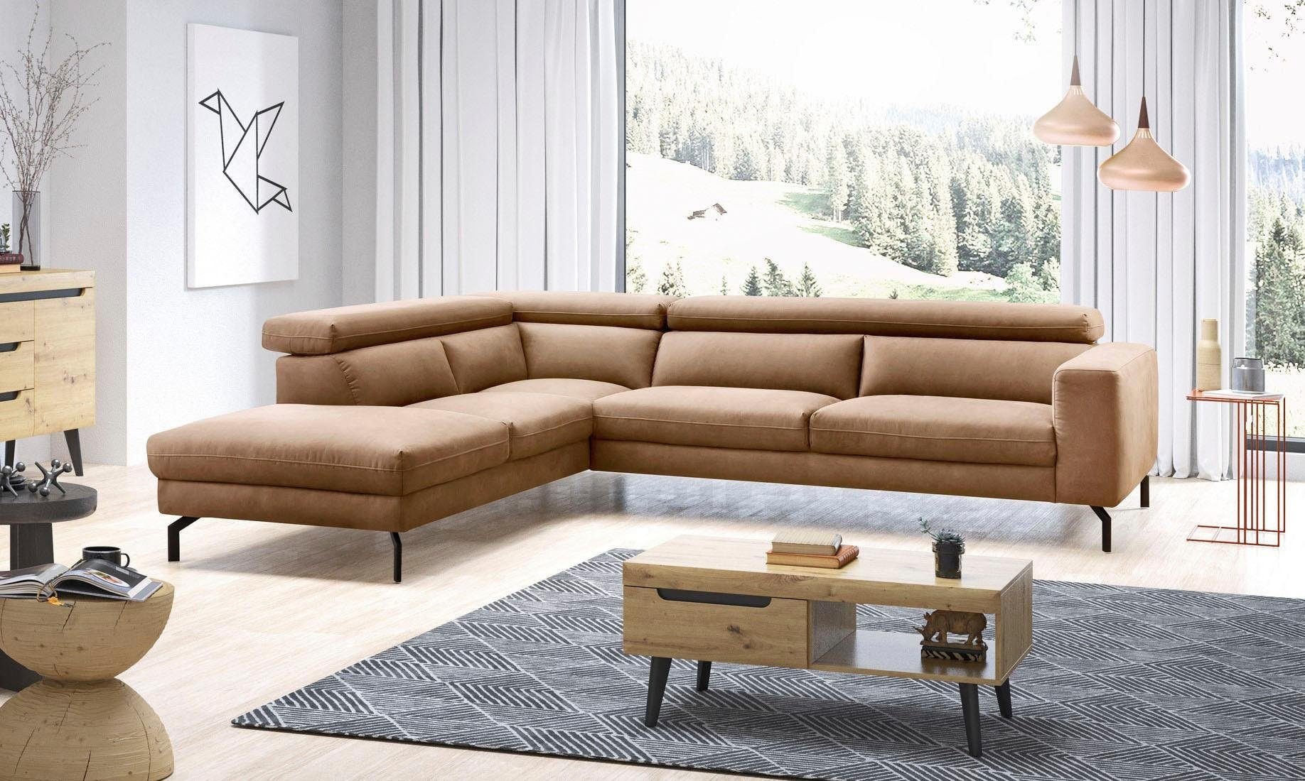 Places of Style Ecksofa »Olanta«, mit verstellbaren Kopfstützen kaufen |  BAUR