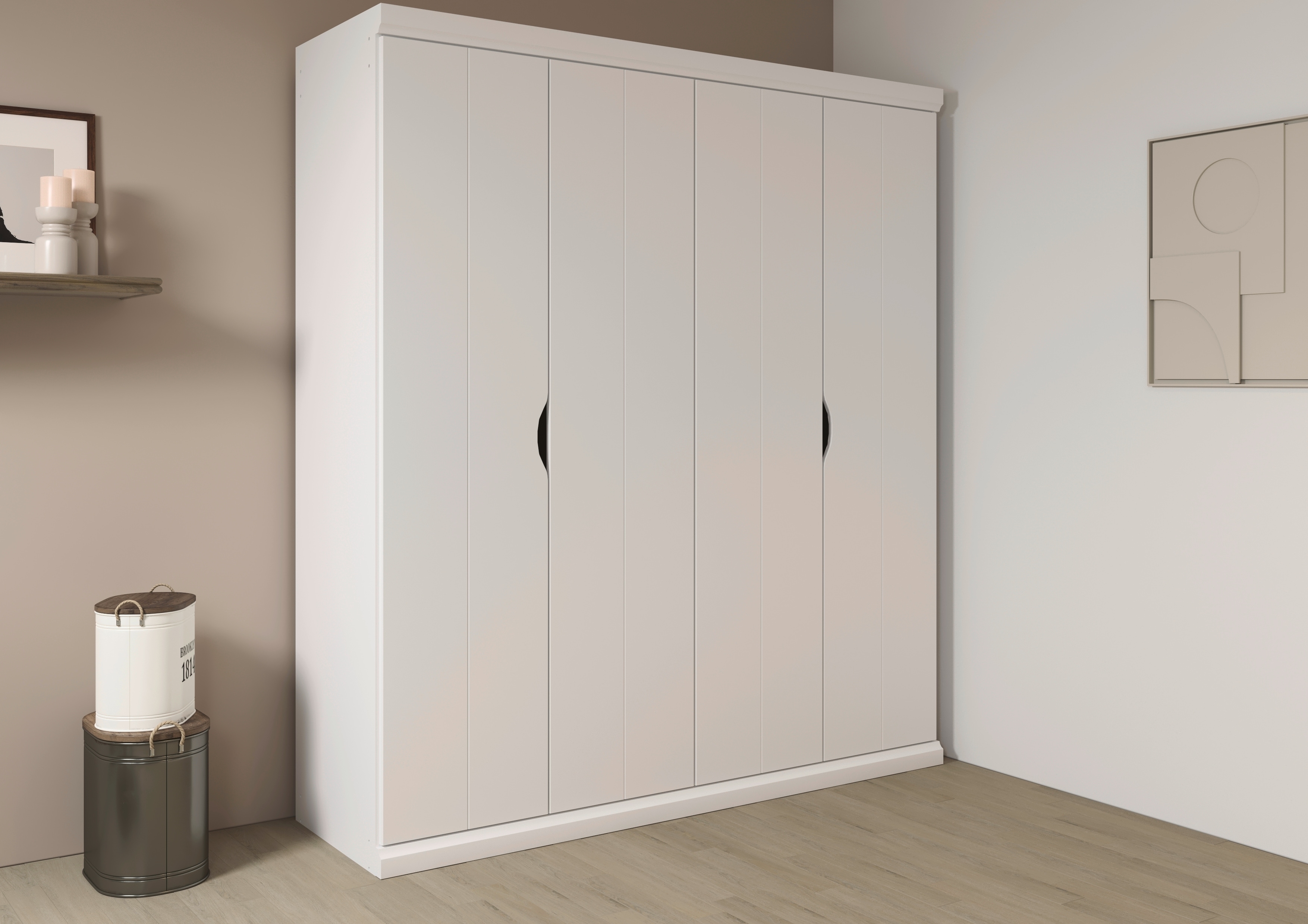 OTTO home Kleiderschrank "Mehrzweckschrank Aktenschrank Möbel Mietswohnung Schlafzimmer MARLENE" 3 verschiedene Ausstattungen BASIC/CLASSIC/PREMIUM (inkl. SOFT-CLOSE), in 3 Breiten 91/136/181 cm im Landhaus-Stil MADE IN GERMANY