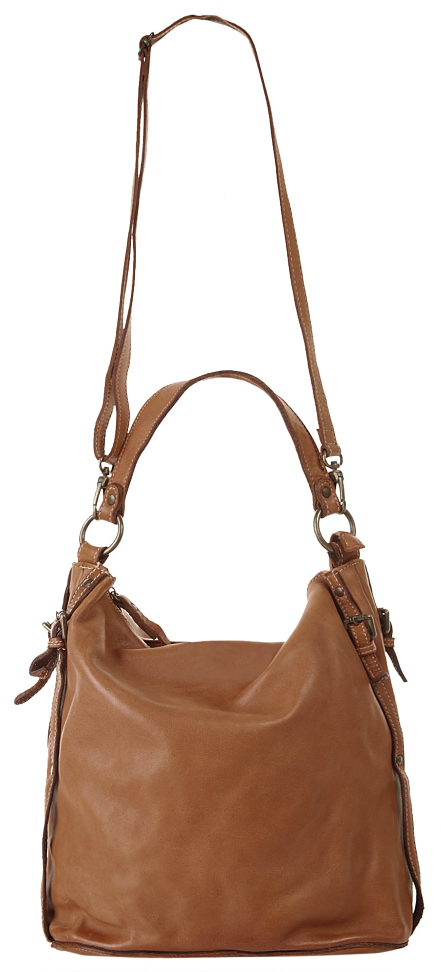 Cluty Umhängetasche, echt Leder, Made in Italy