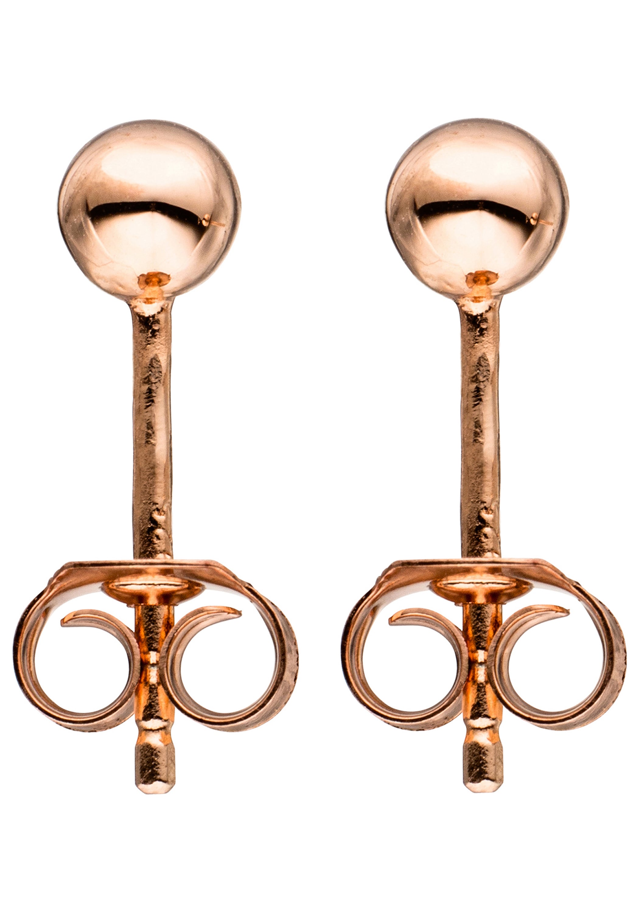 JOBO Paar Ohrstecker »Kleine Kugelohrstecker 4 mm« 925 Silber roségold vergoldet