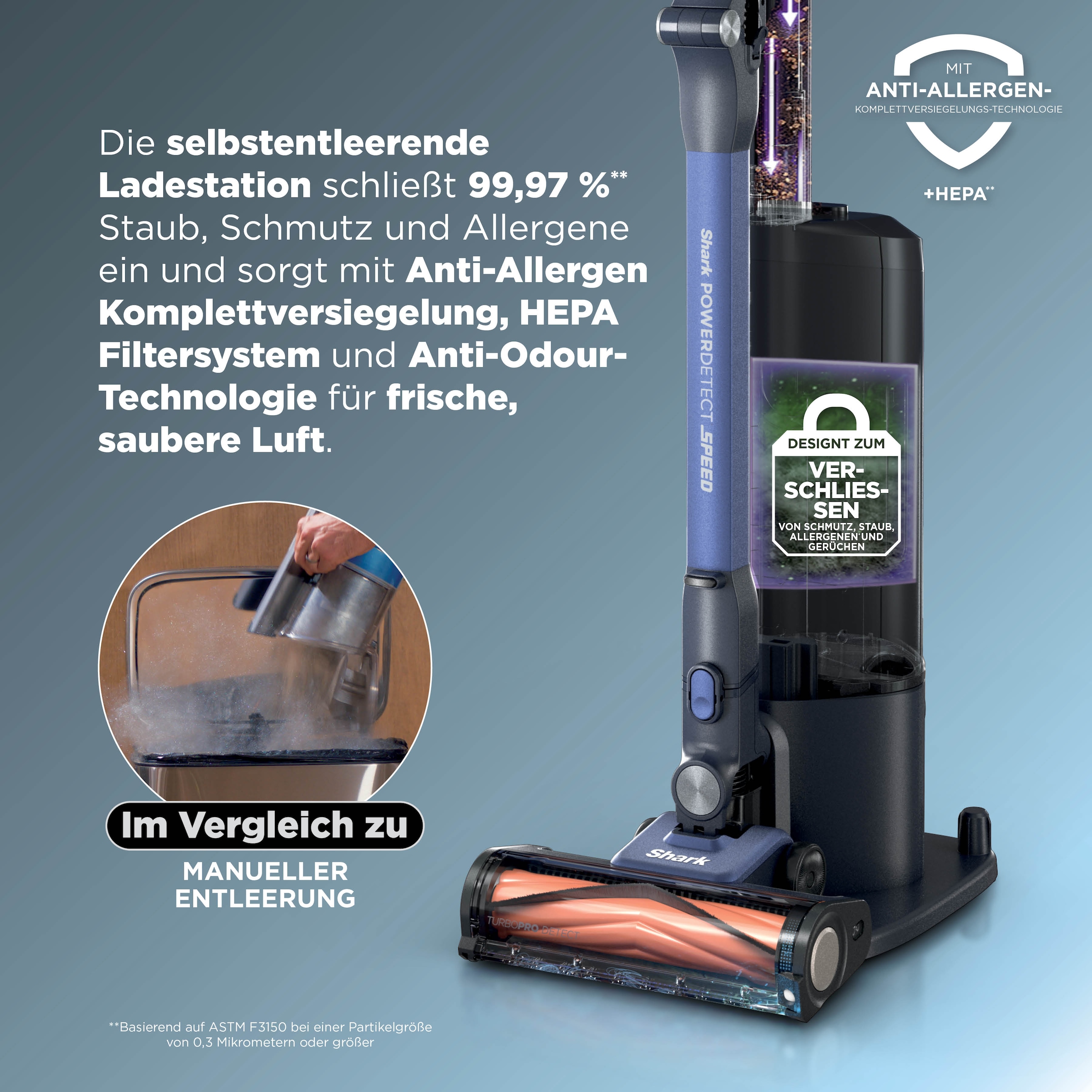 Shark Akku-Hand-und Stielstaubsauger »Shark PowerDetect Speed IA1241EU« 4 PowerDetect-Technologien, Reveal-Technologie