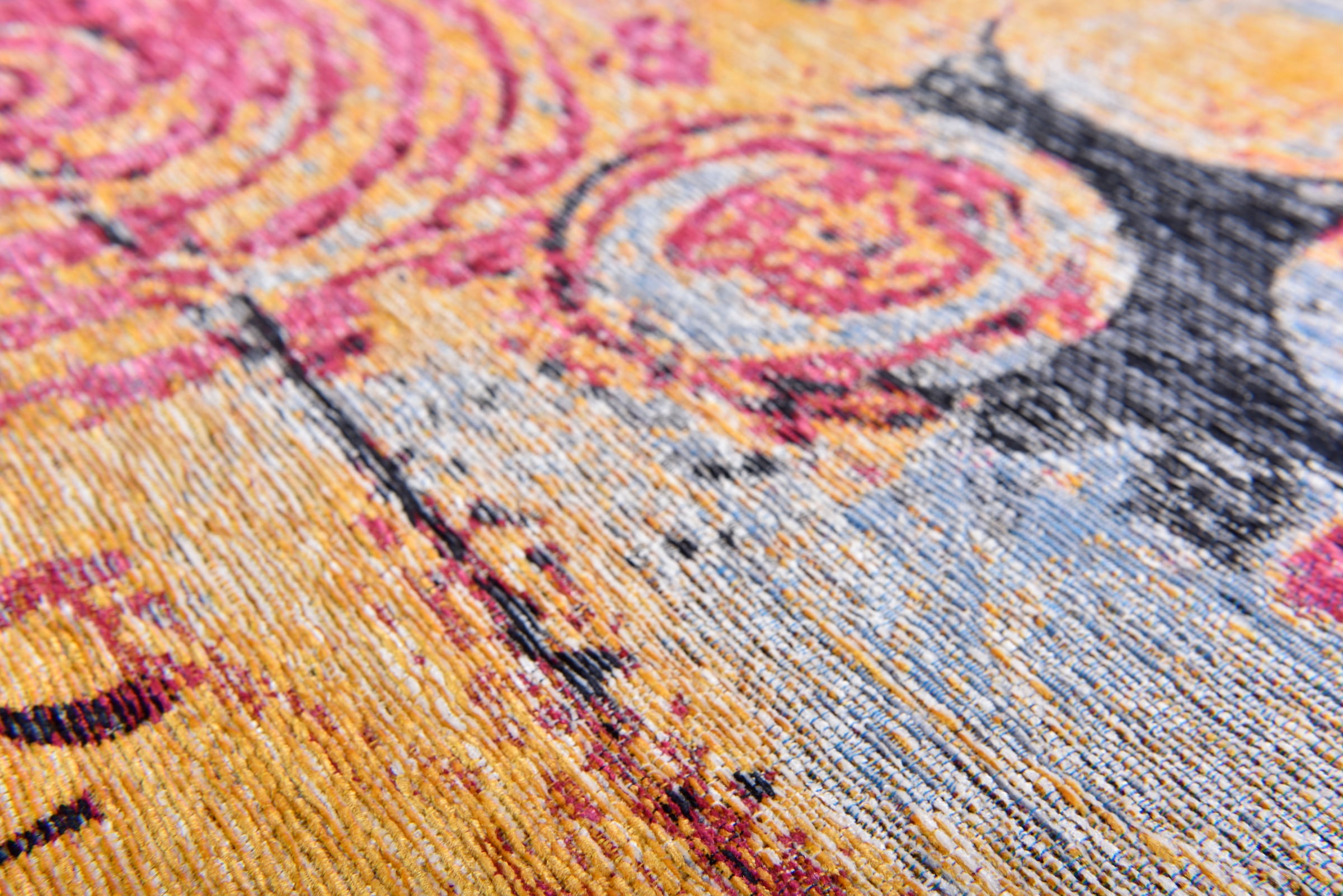 Gino Falcone Teppich »Cosima-109«, rund, 3 mm Höhe, flachgeweber Jaquard-Teppich, mit Chenillegarn, modernes Design