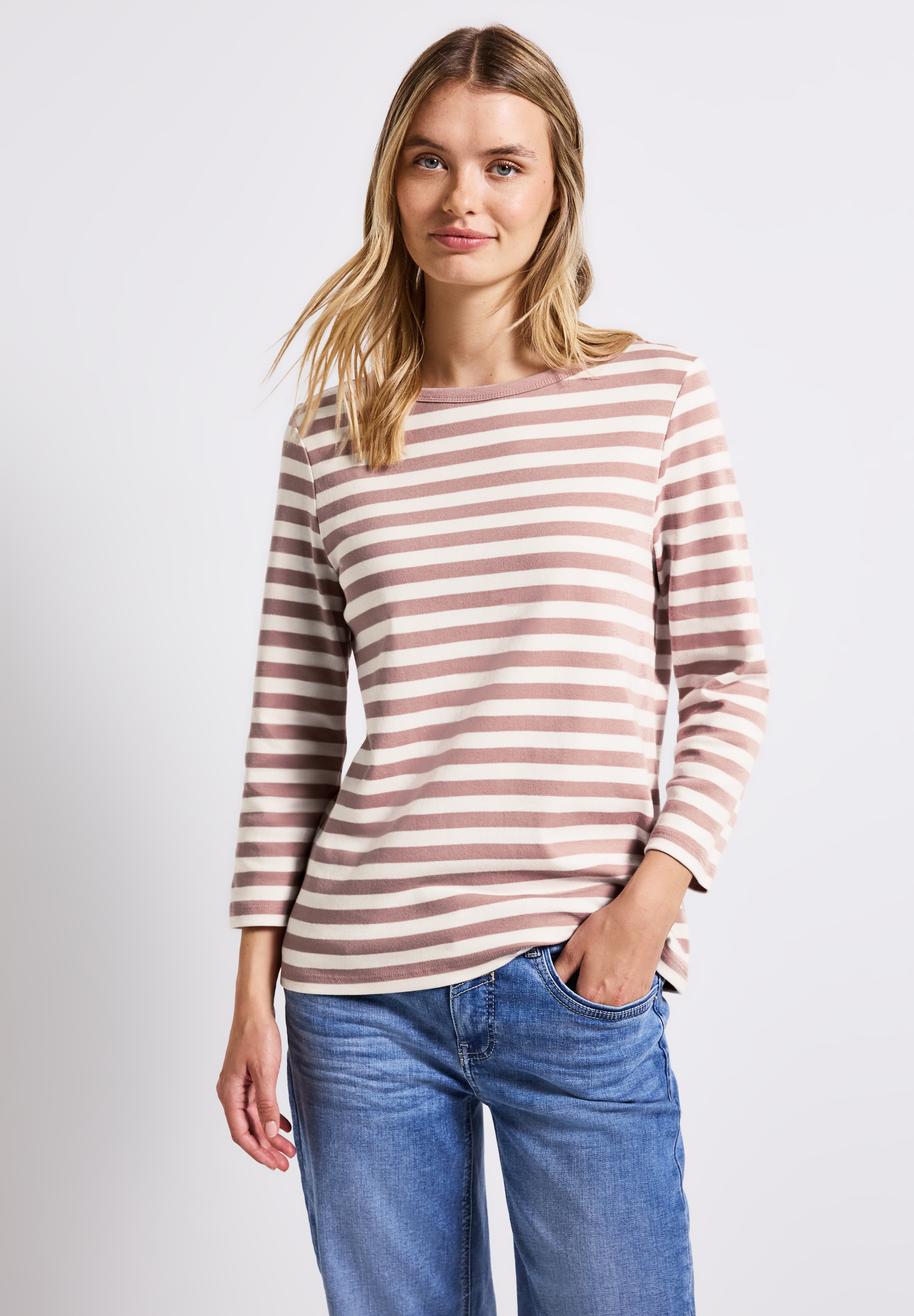 STREET ONE Rundhalsshirt, aus reiner Baumwolle günstig online kaufen
