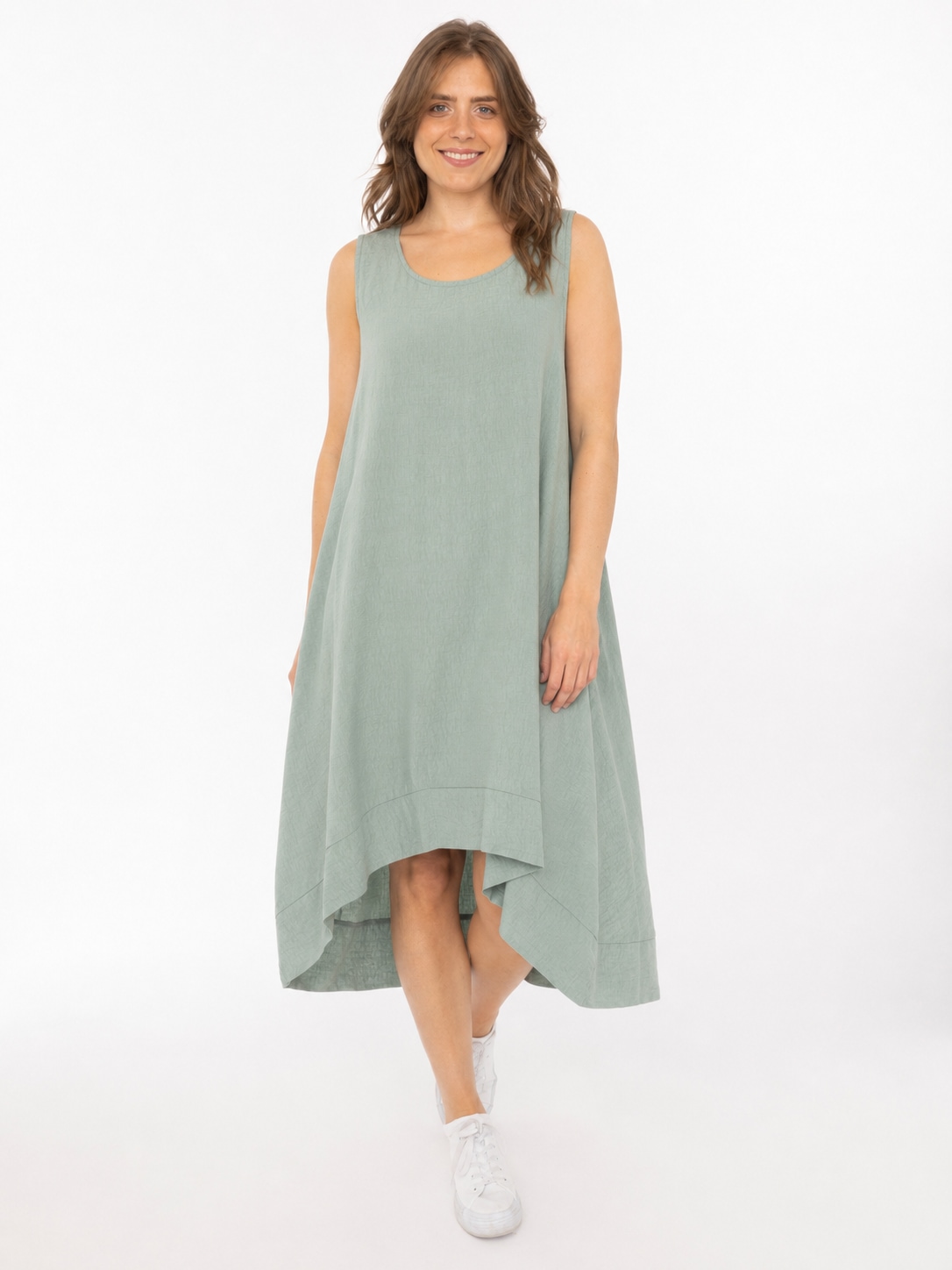 Zwillingsherz Sweatkleid ""Uni & Summer"" breite Träger, hinten leicht länger, figurumspielend, aus Viskose